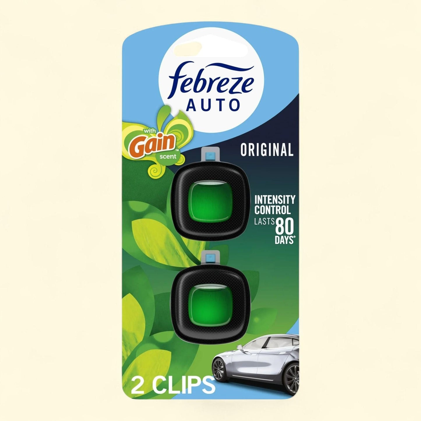 Febreze AUTO Car Air Freshener, Gain Original, 2 Count