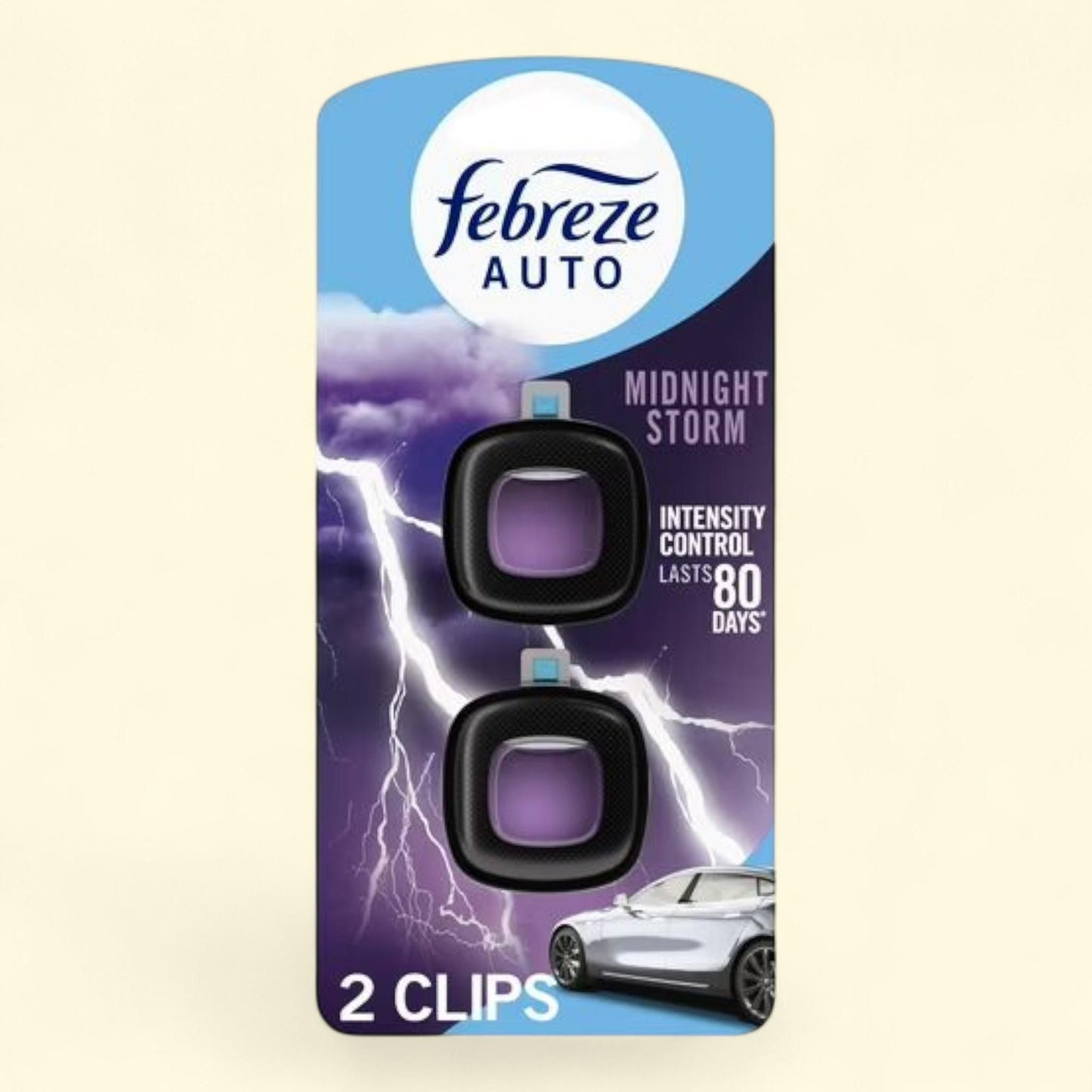 Febreze Car Air Freshener, Midnight Storm, 2 Count