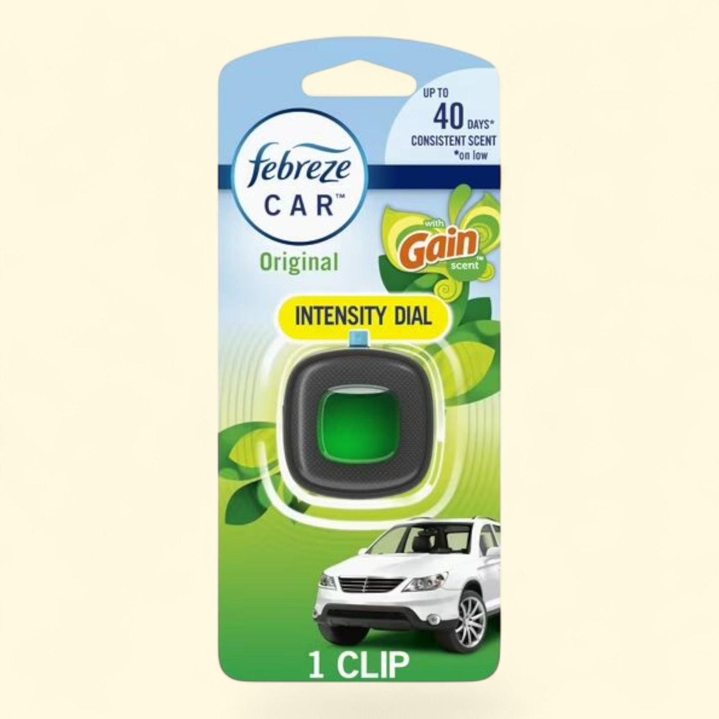 Febreze Car Freshener Vent Clip Gain Original Scent, .06 fl oz, 1ct