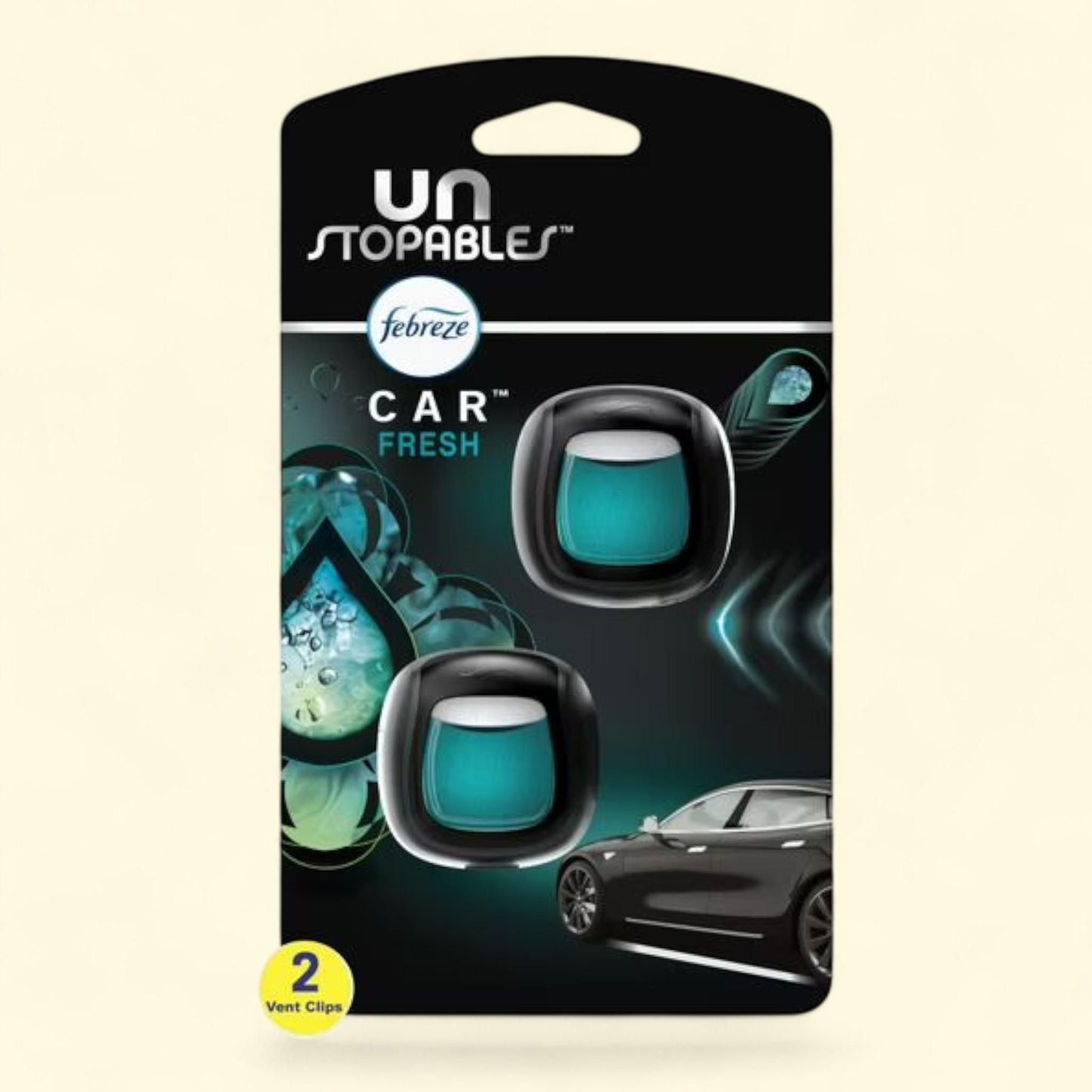 Febreze Unstopables Car Freshener Vent Clip, Fresh Scent, .07 oz., 2 Count