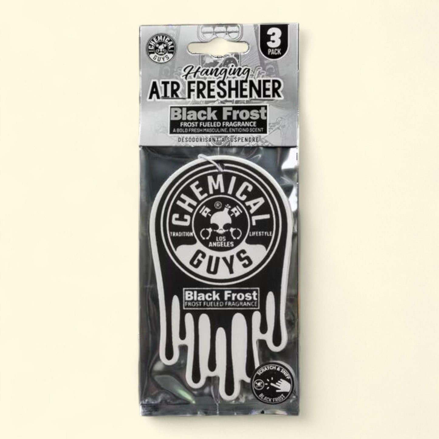 Chemical Guys Air Freshener 3-pack, Black Frost