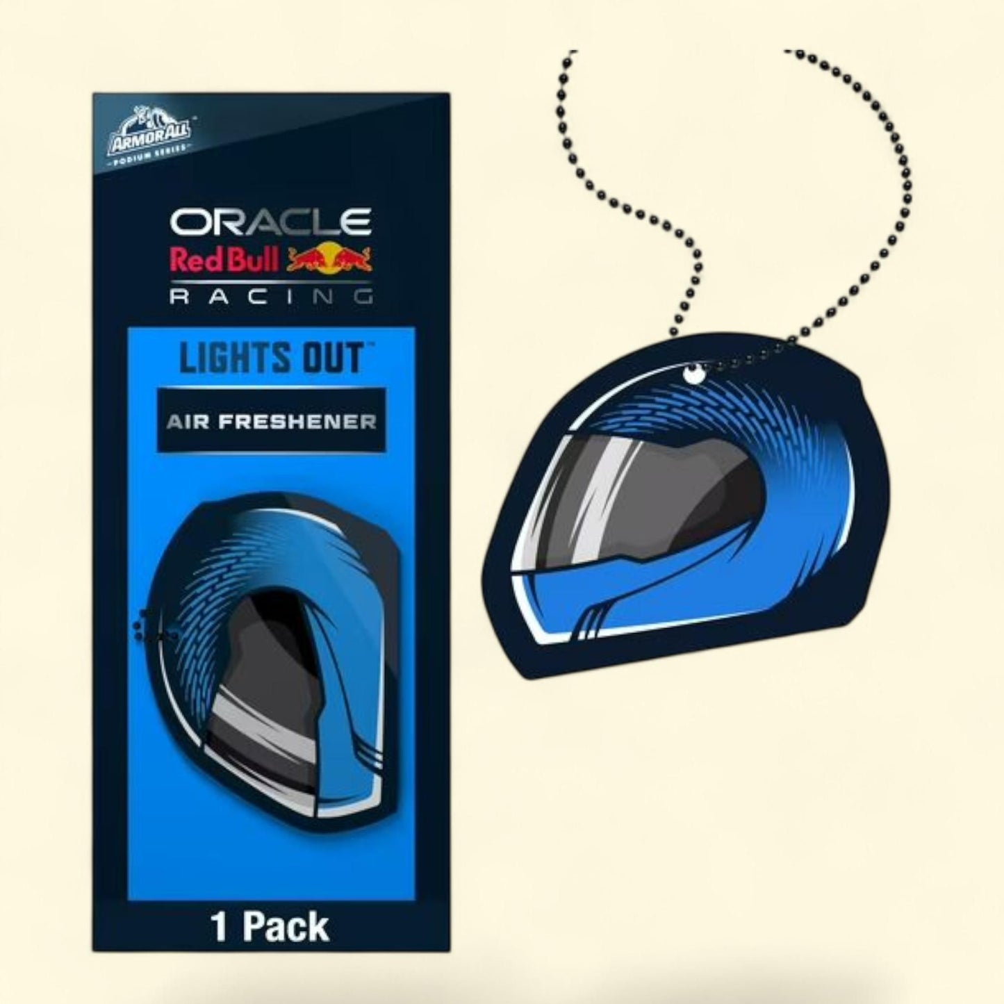 Armor All Podium Series Hanging Car Air Freshener, Lights Out, Logo Helmet, 1 count