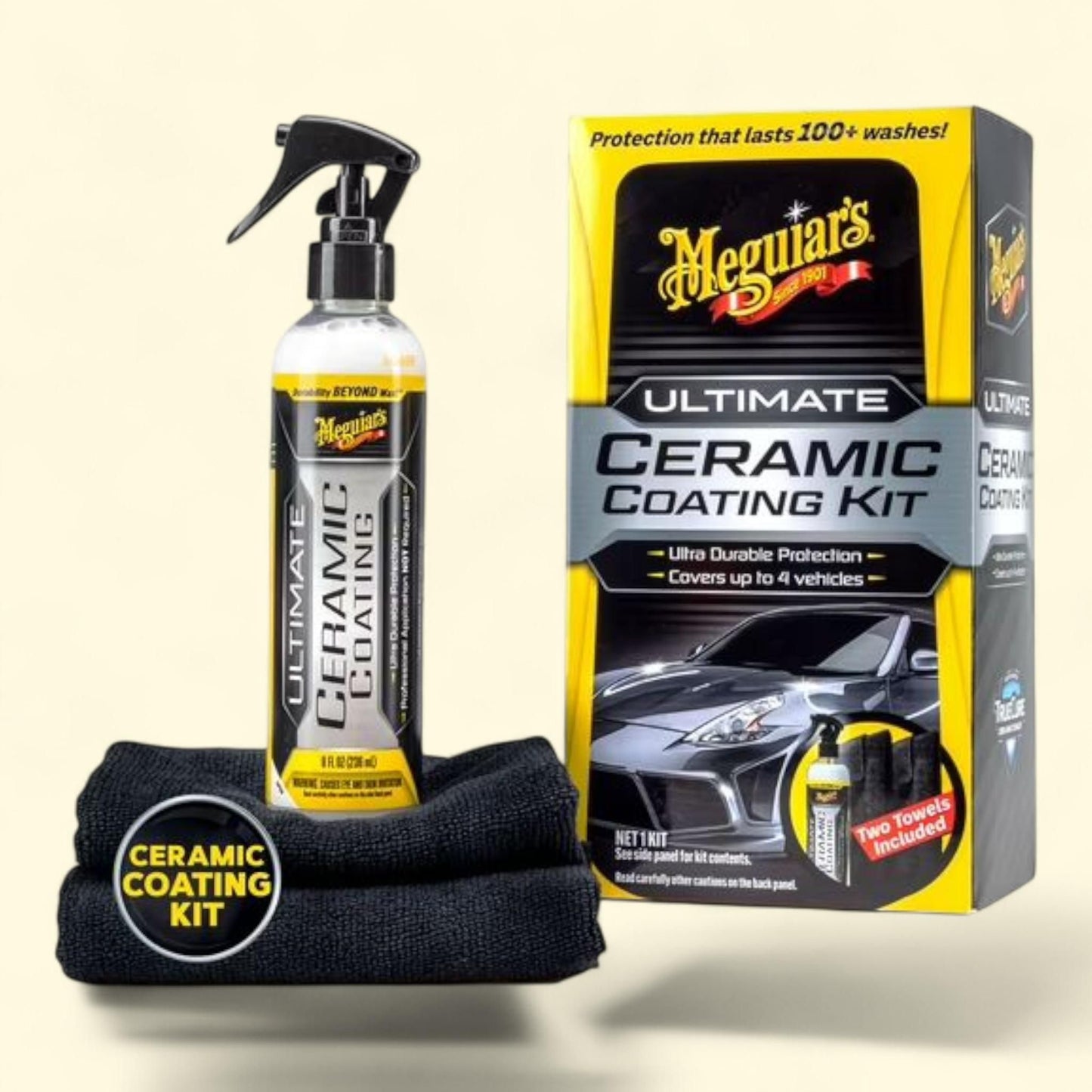 Meguiar's Ultimate Ceramic Coating Kit, Ceramic Protection, Includes Premium Microfiber Towels, 1 ct