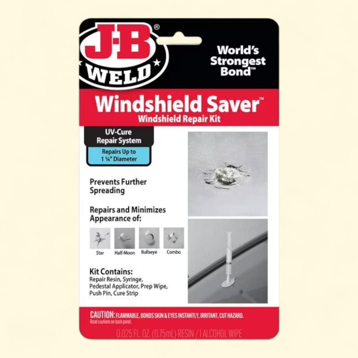 Kit de réparation de pare-brise J-B Weld, universel, 1 pièce