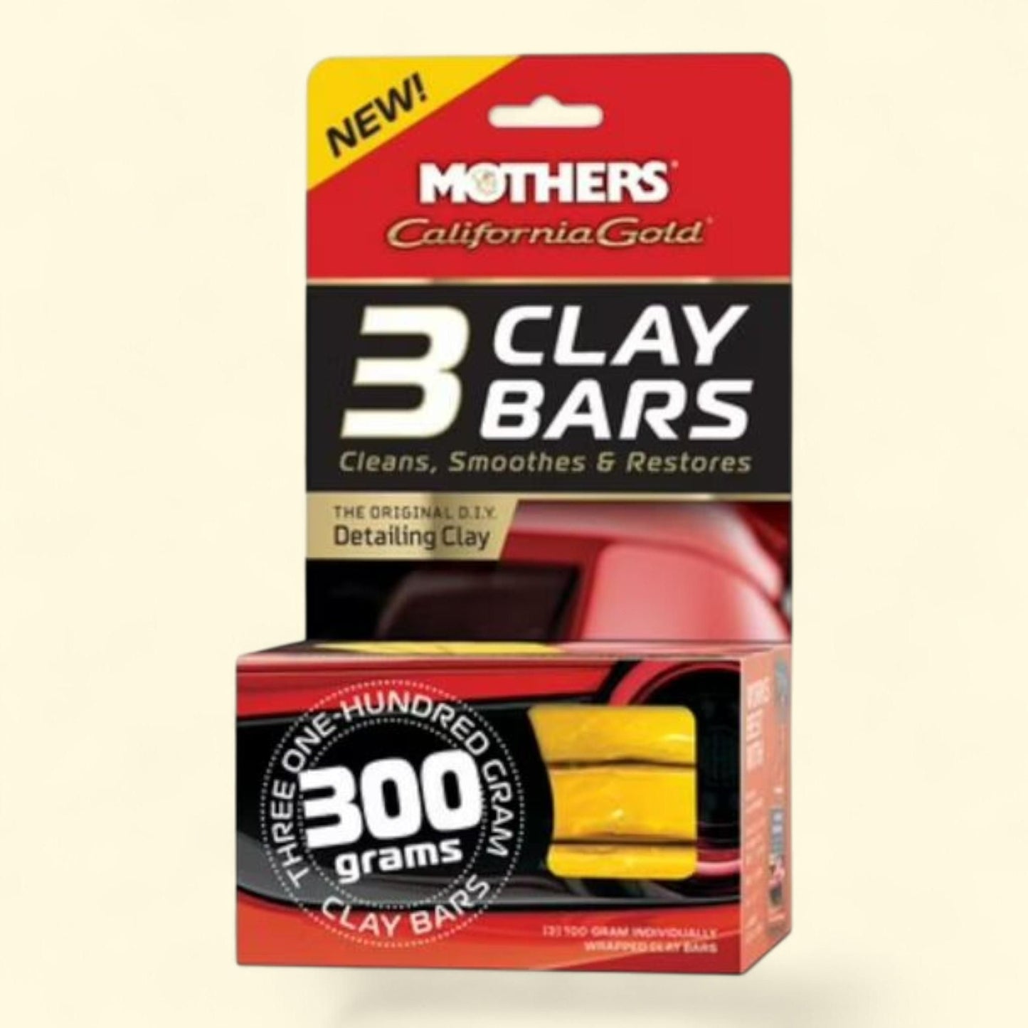 Mothers California Gold Clay Bars, 3 oz. — authentic US product shipped worldwide by Treatspree