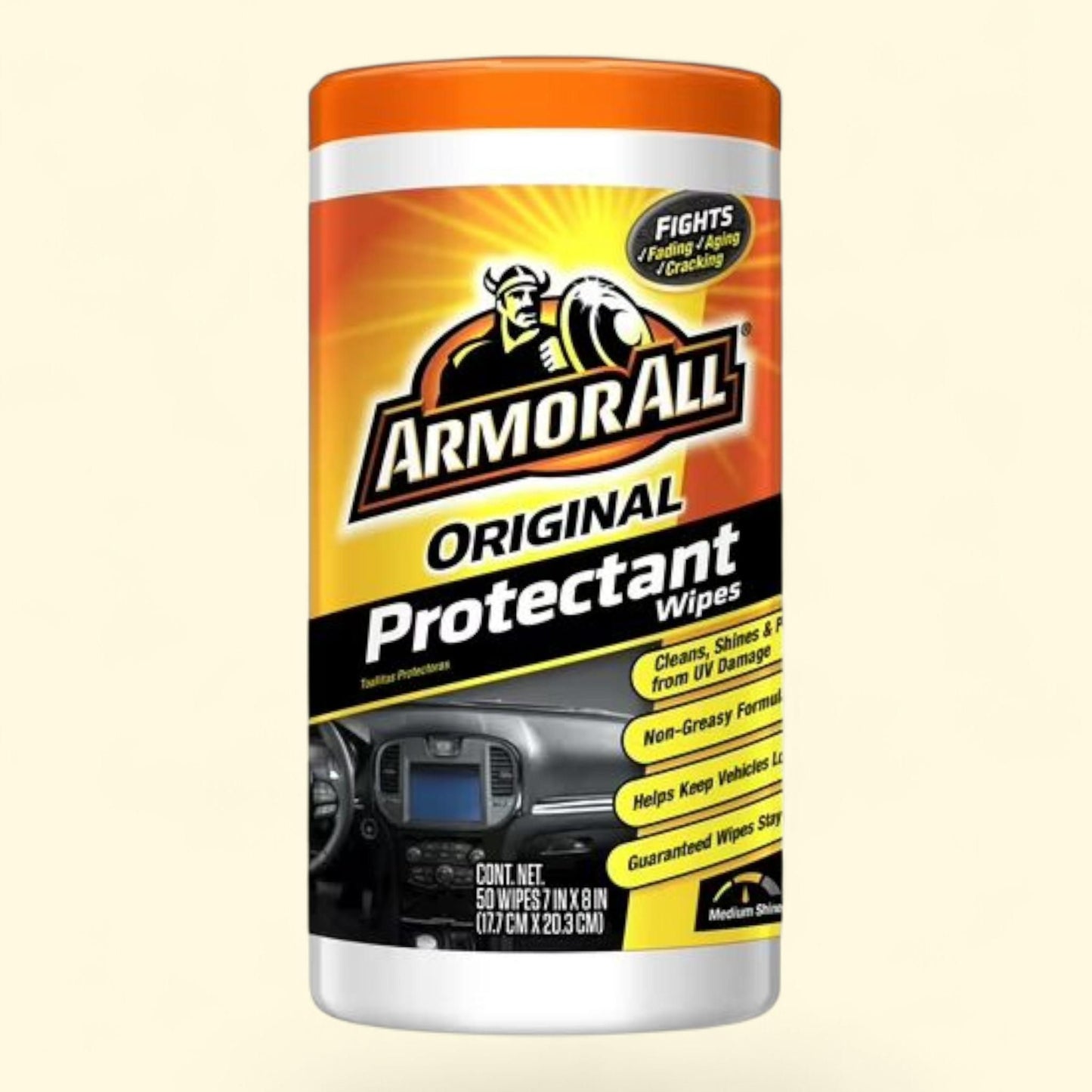 Armor All Car Cleaning Protectant Wipes, 50 Count
