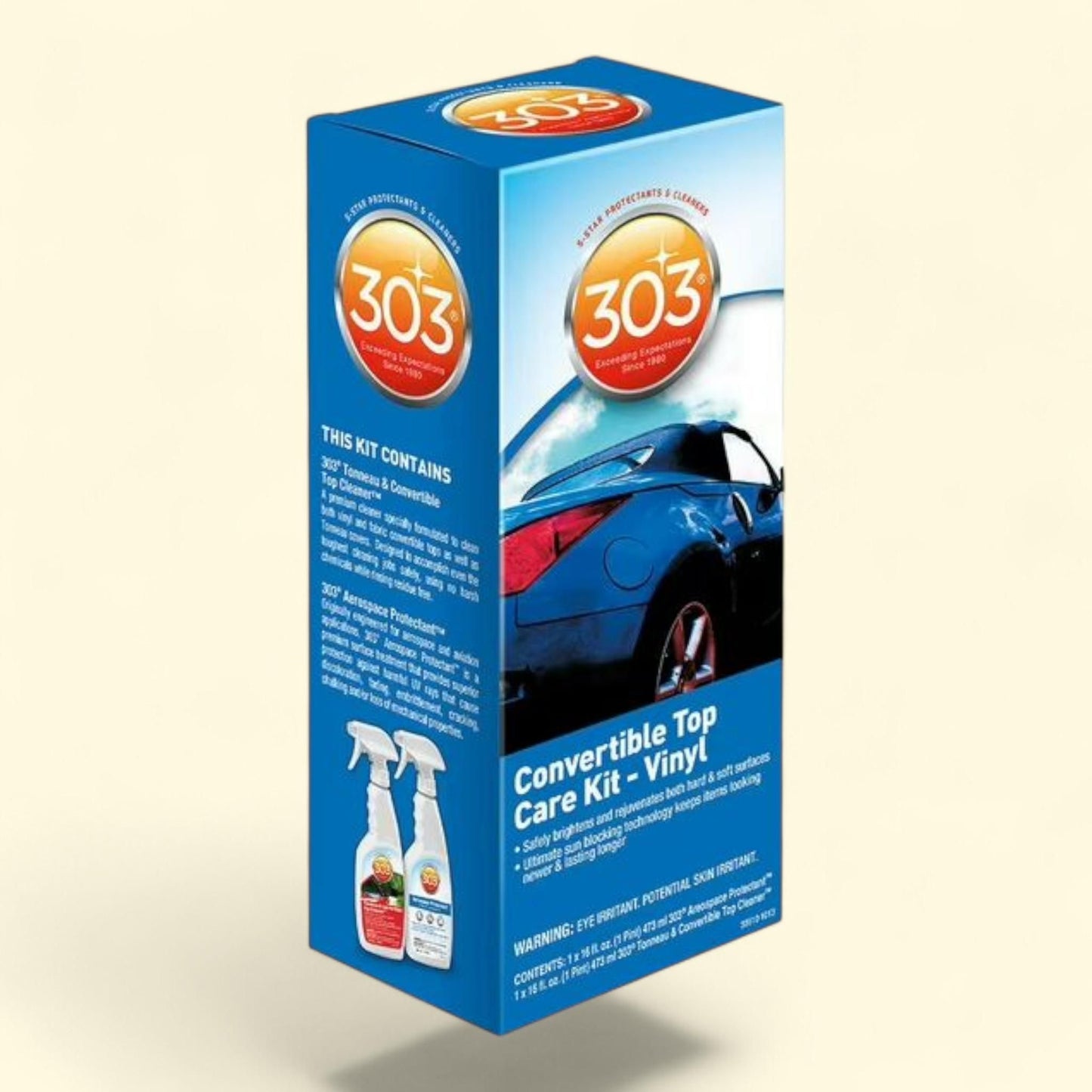 Kit d'entretien et de nettoyage pour capote en vinyle de cabriolet 303, 473 ml