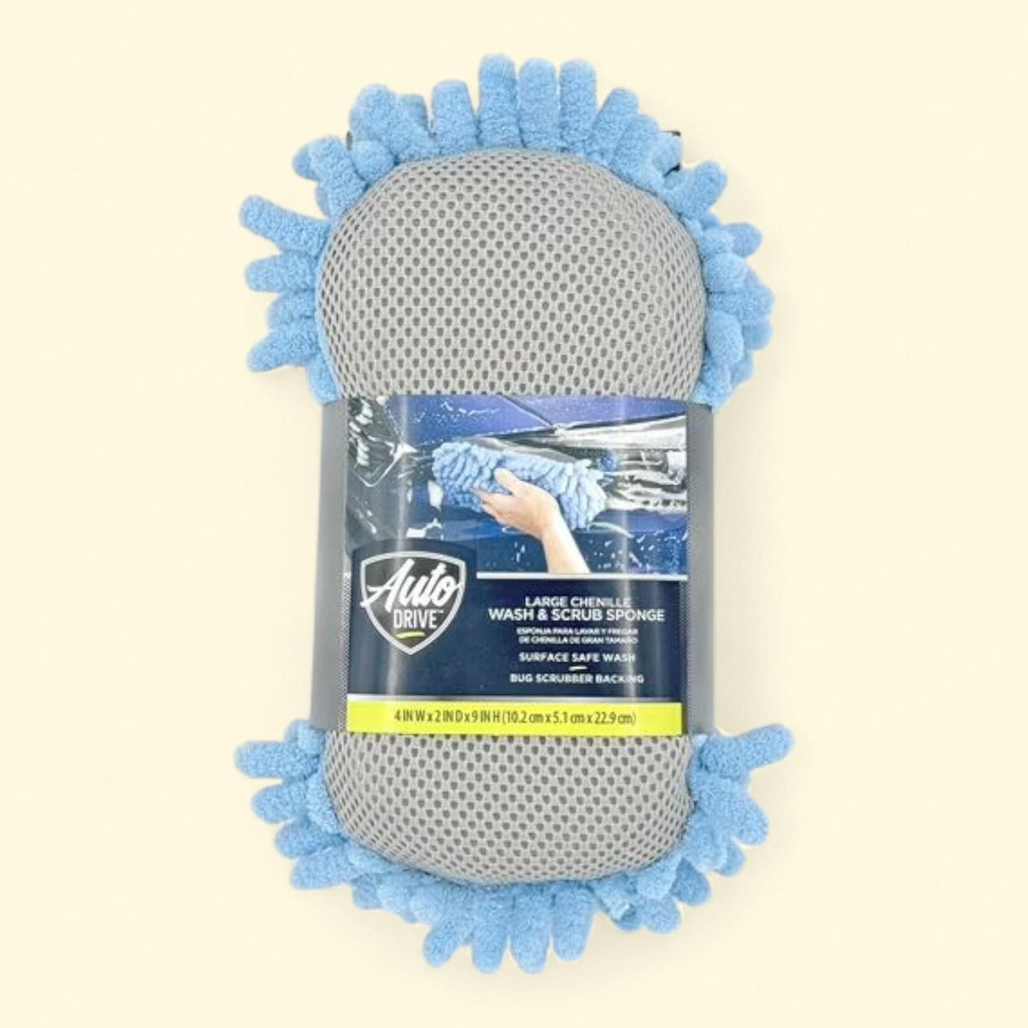 Auto Drive Car Wash Microfiber Sponge, Blue, 1 count