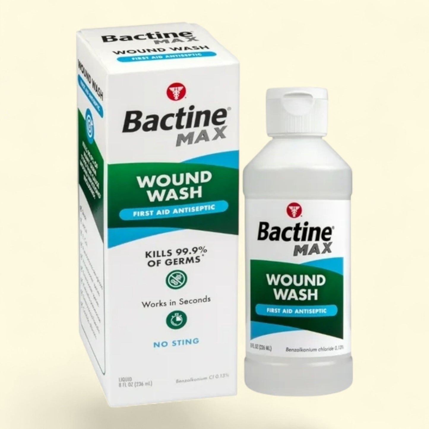Bactine Max Wound Wash Antiseptic Liquid, 8 fl oz