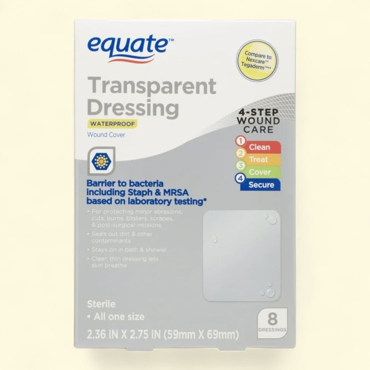 Equate Waterproof Transparent Dressing, 8 Count