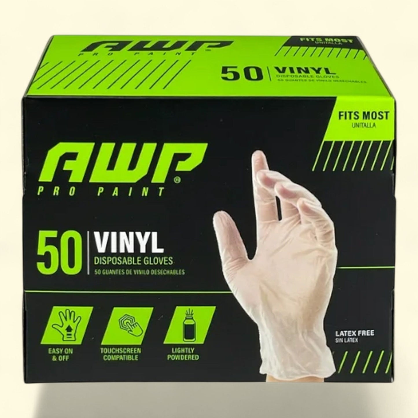 AWP Pro Paint Disposable Gloves, Vinyl, 50 Count