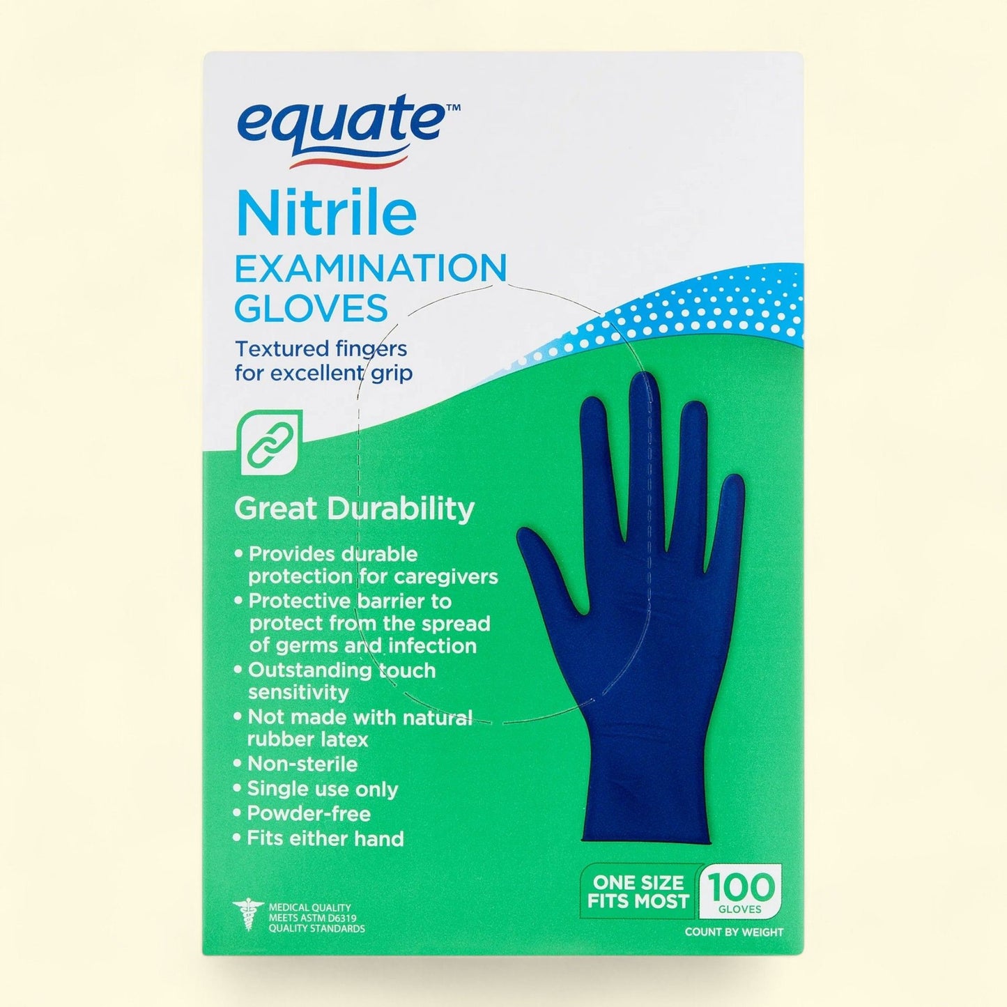 Equate Nitrile Exam Gloves, 100 Count