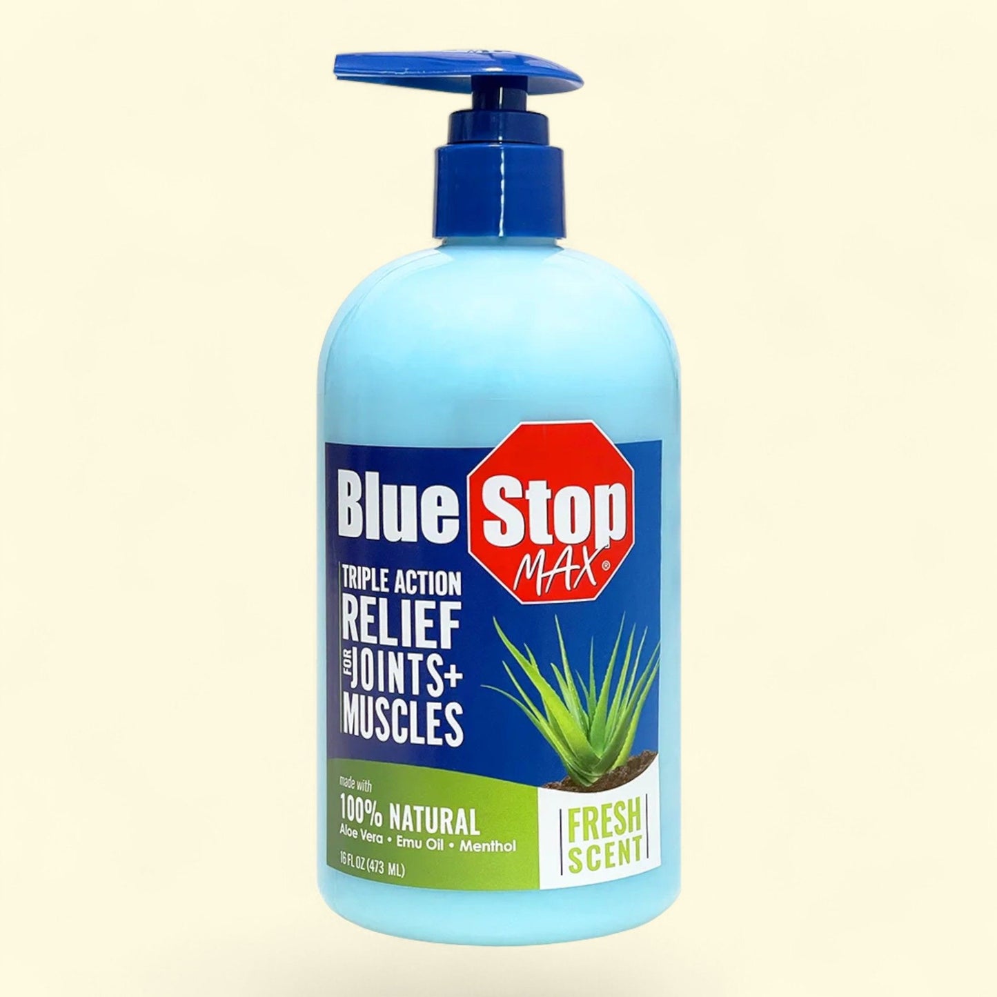 Blue Stop Max Topical Gel, 16 oz Pump