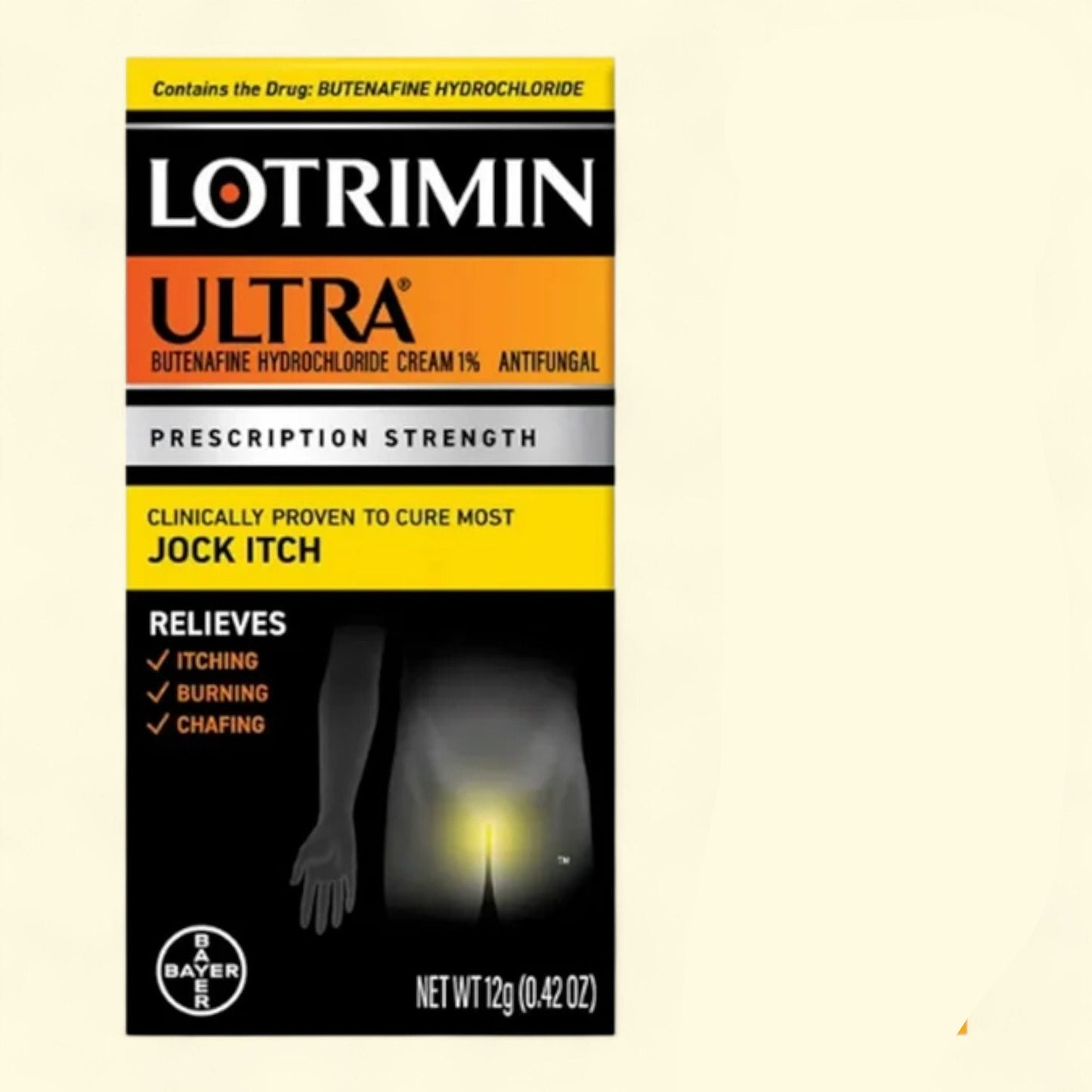 Lotrimin Ultra Jock Itch Antifungal Treatment Cream, 12G Tube