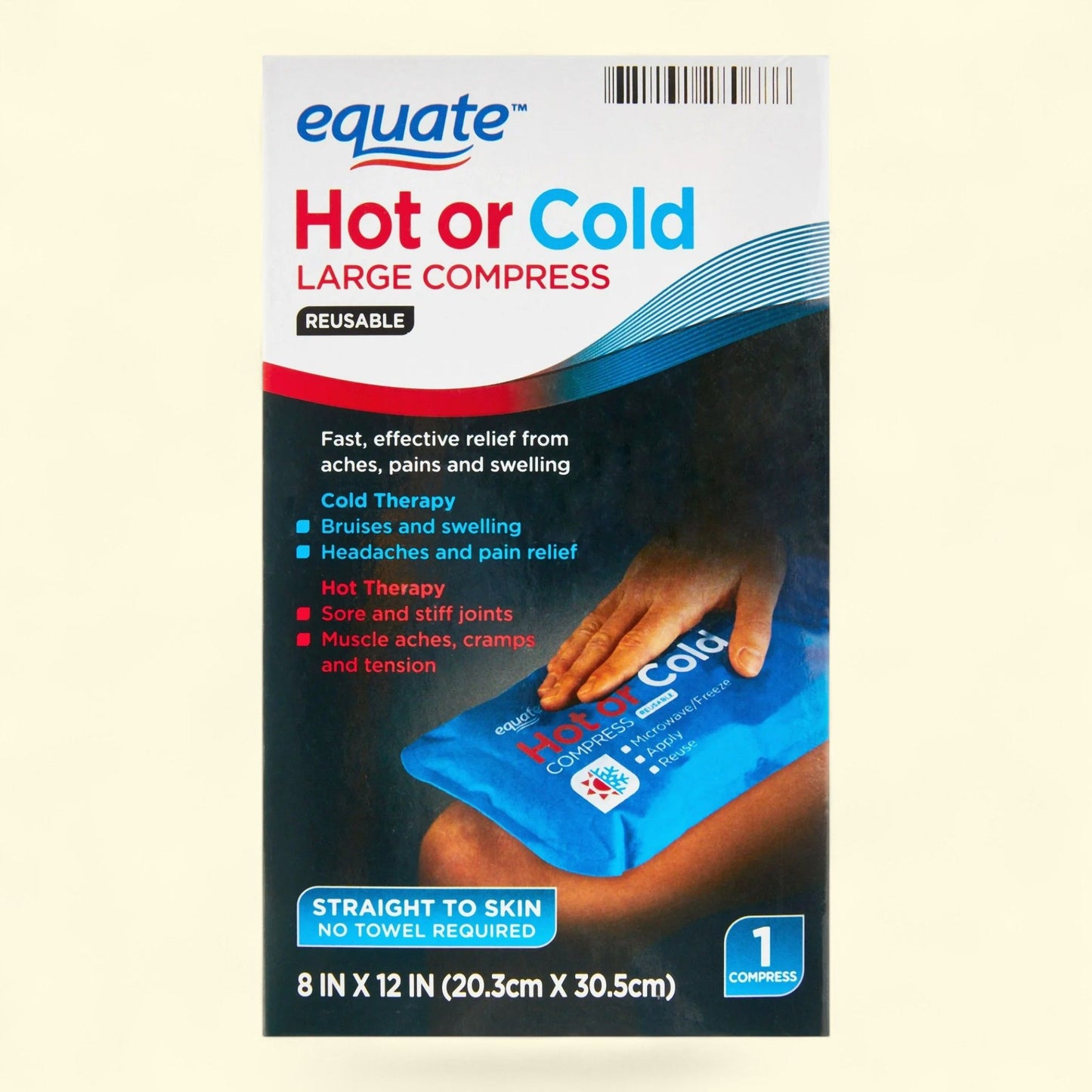 Equate Large Hot or Cold Compress, 8"x12", 1 Count
