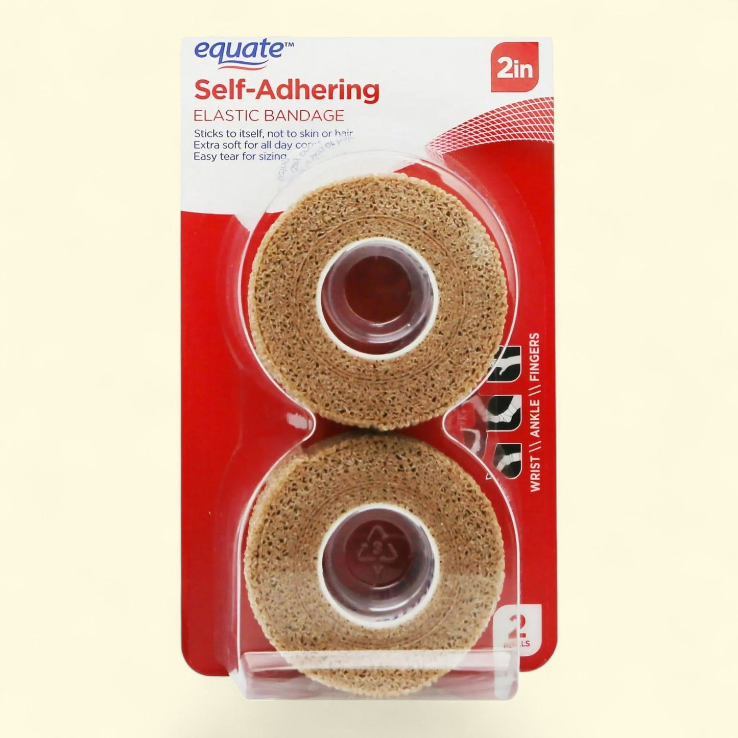 Equate Self-Adhering Elastic Bandage, 2 in, 2 Rolls