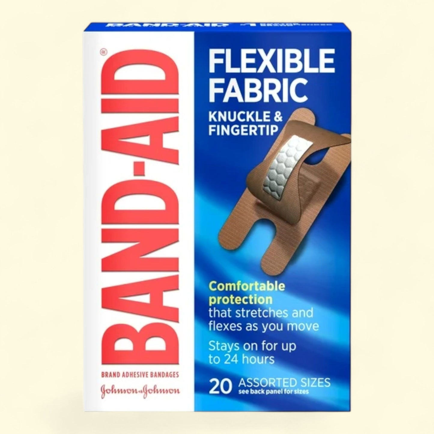 Band-Aid Fabric Adhesive Bandages, Finger & Knuckle, 20 Ct