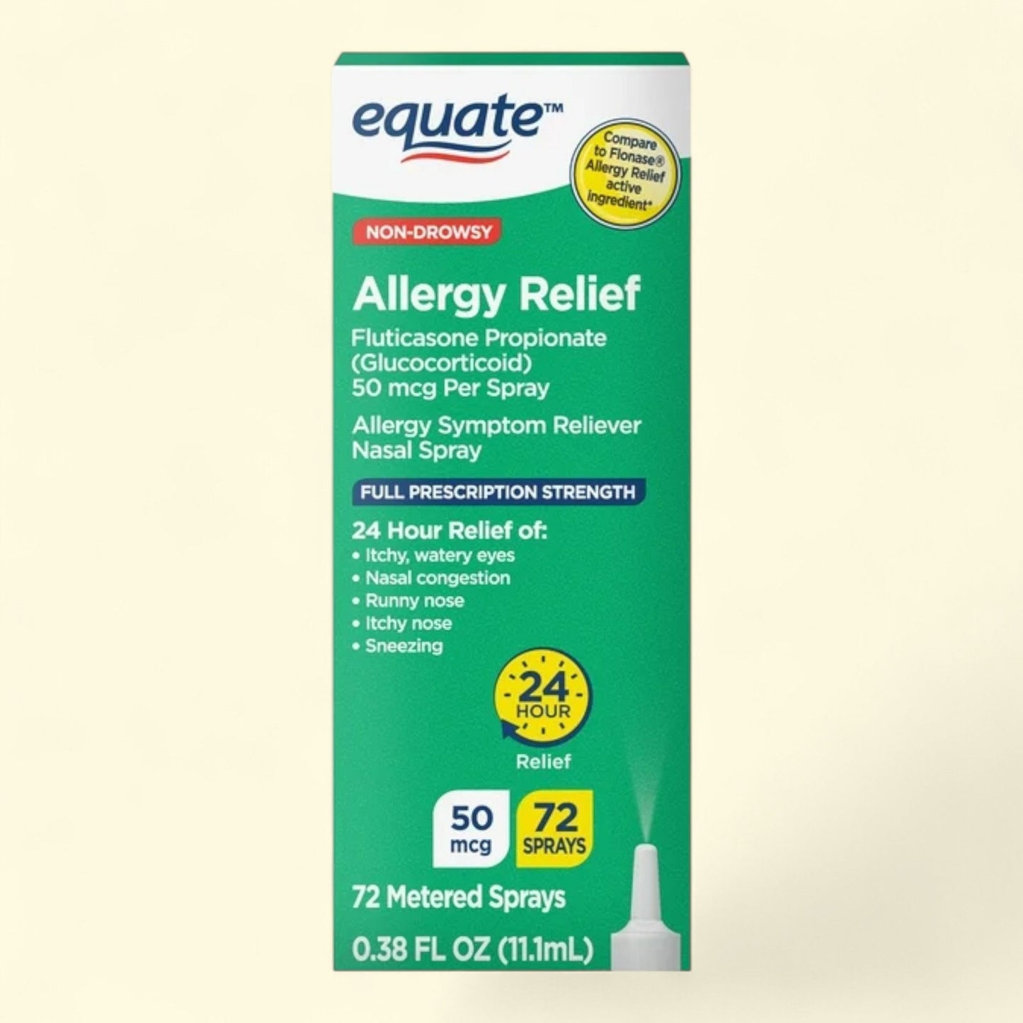 Equate Fluticasone Propionate Nasal Allergy Relief Spray, 50 mcg