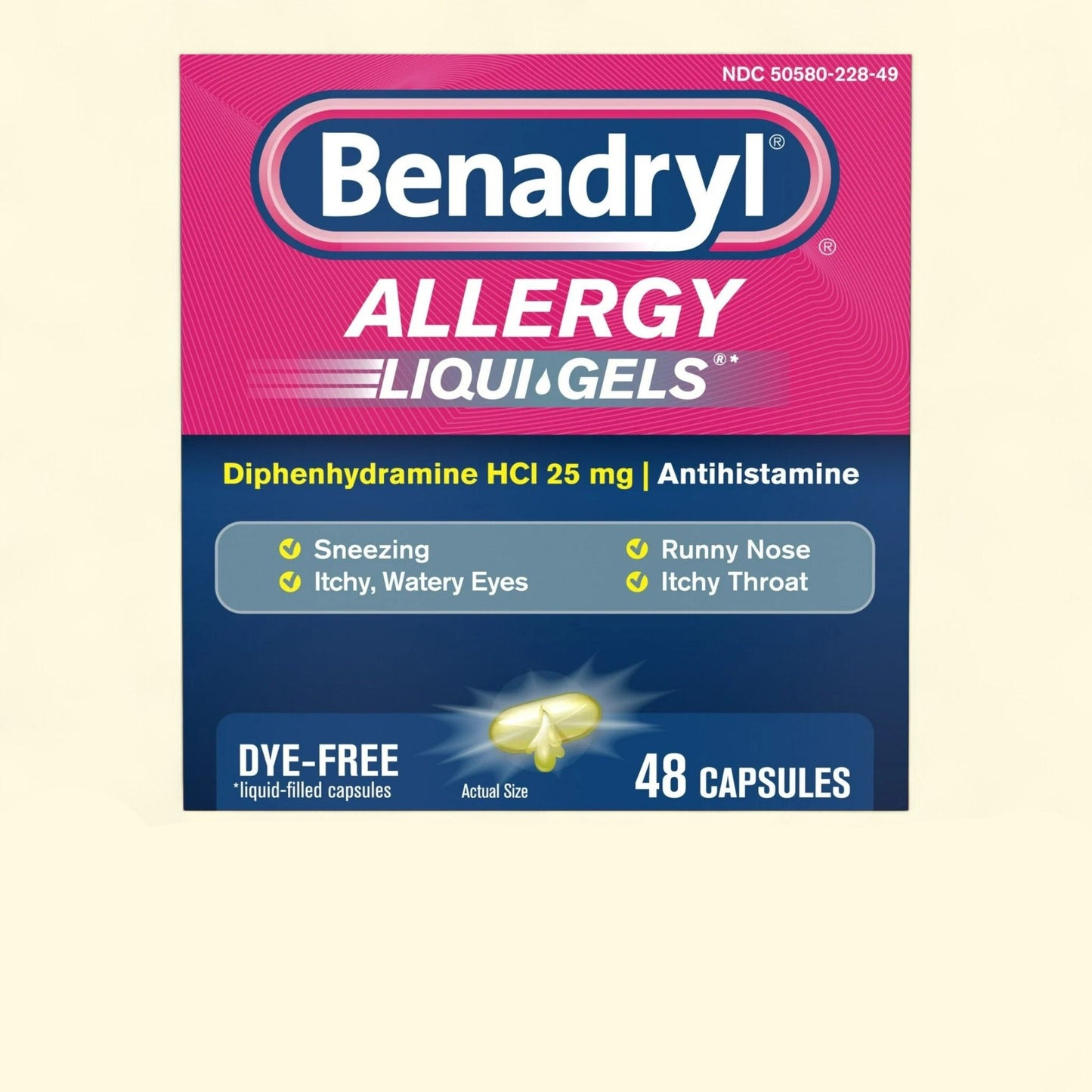 Benadryl Liqui-Gels, 48 Ct
