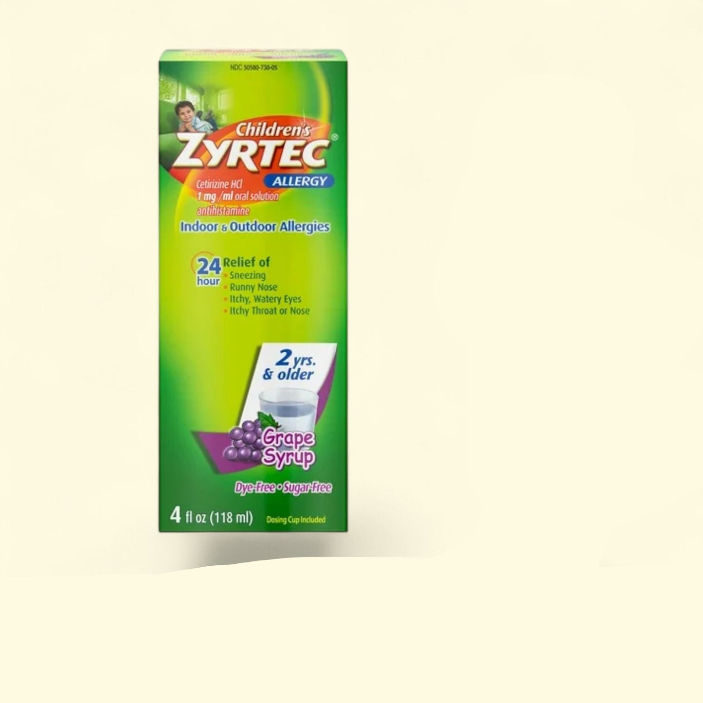 Zyrtec Children's Allergy Relief Syrup, Grape Flavor, 4 fl. oz
