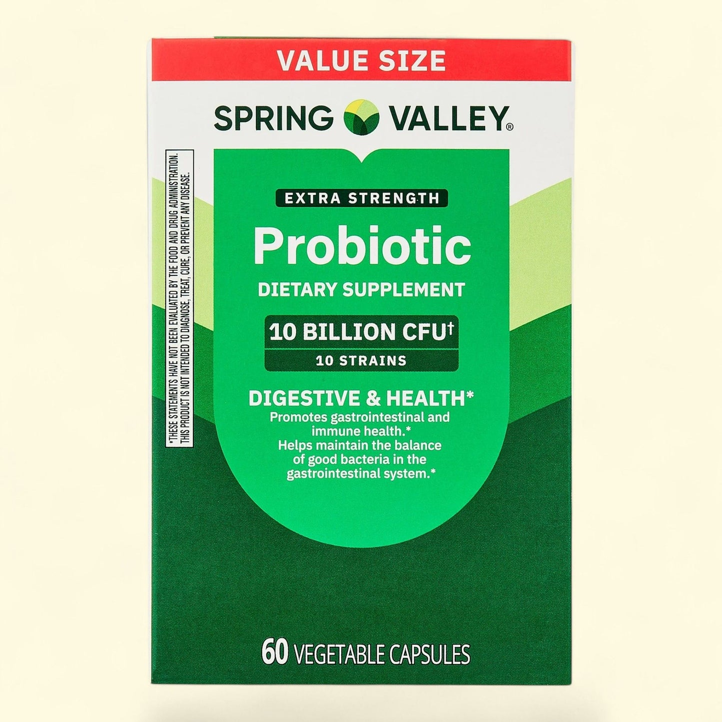 Spring Valley Extra Strength Probiotic Vegetable Capsules, 60 Count