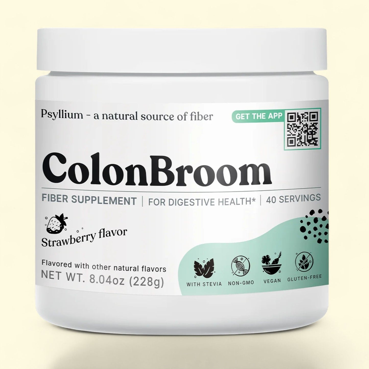 ColonBroom Psyllium Husk Powder Colon Cleanser, 40 Servings