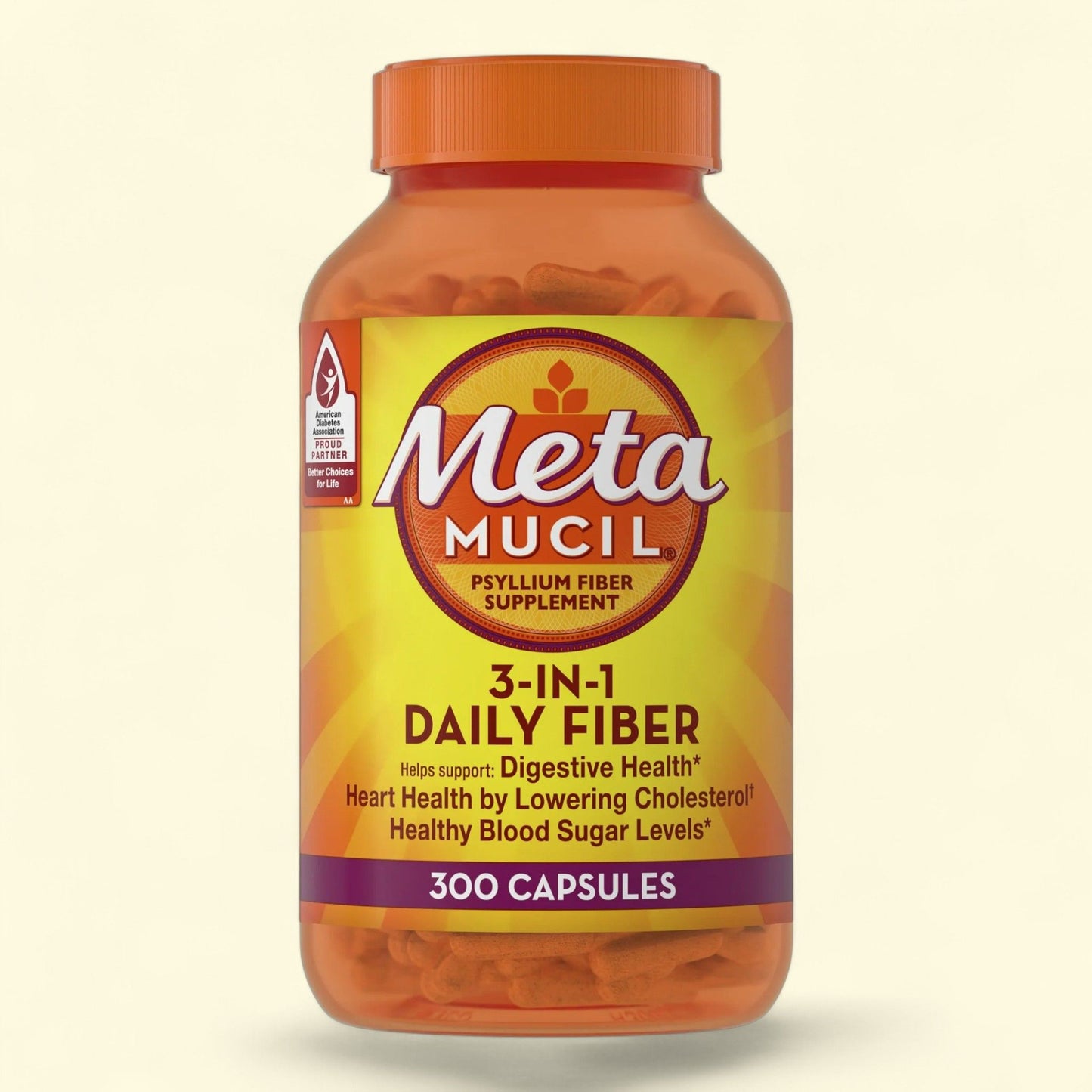 Metamucil Fiber Supplement Capsules, 300 Count
