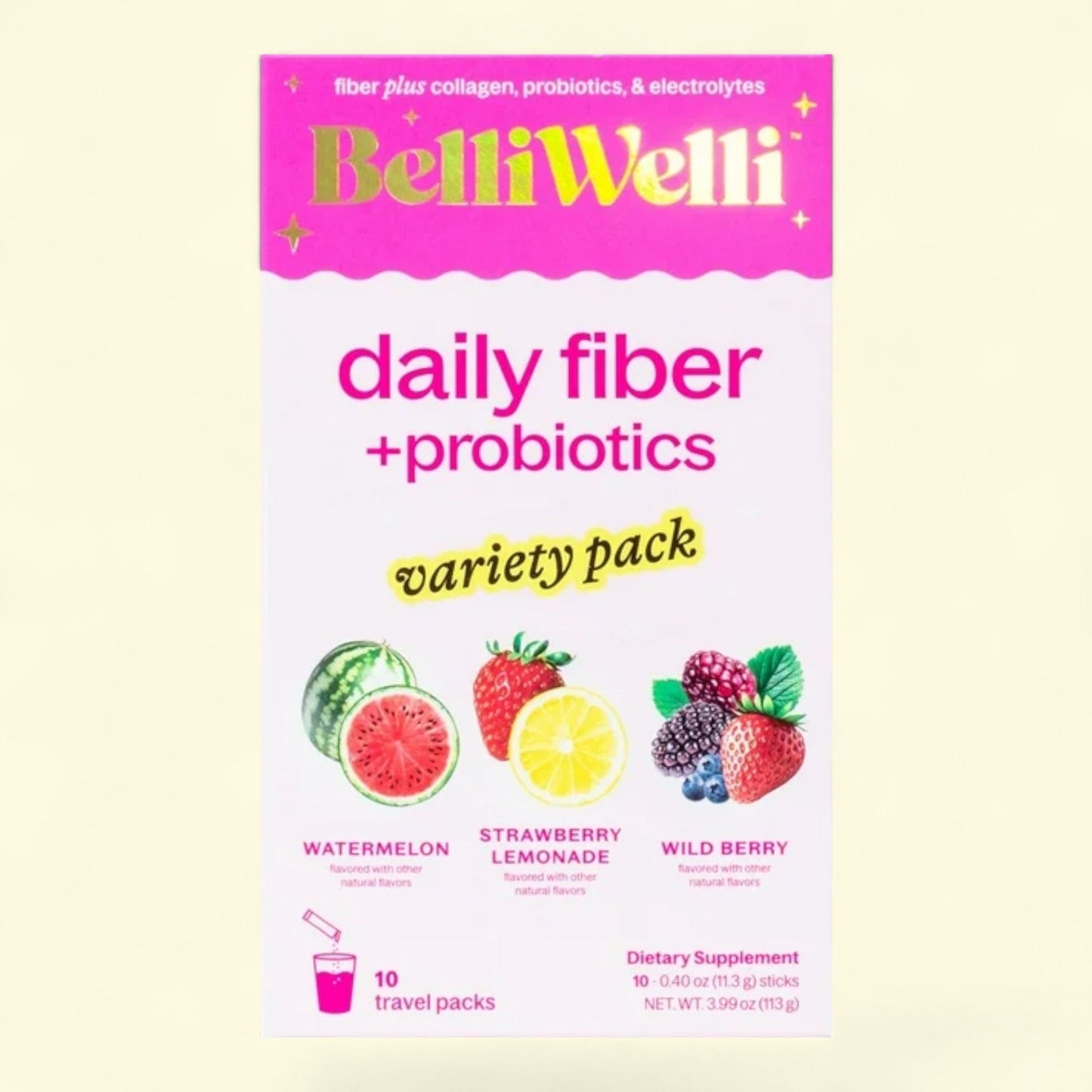 BelliWelli Daily Fiber Supplement, Stickpack Variety 10 Count