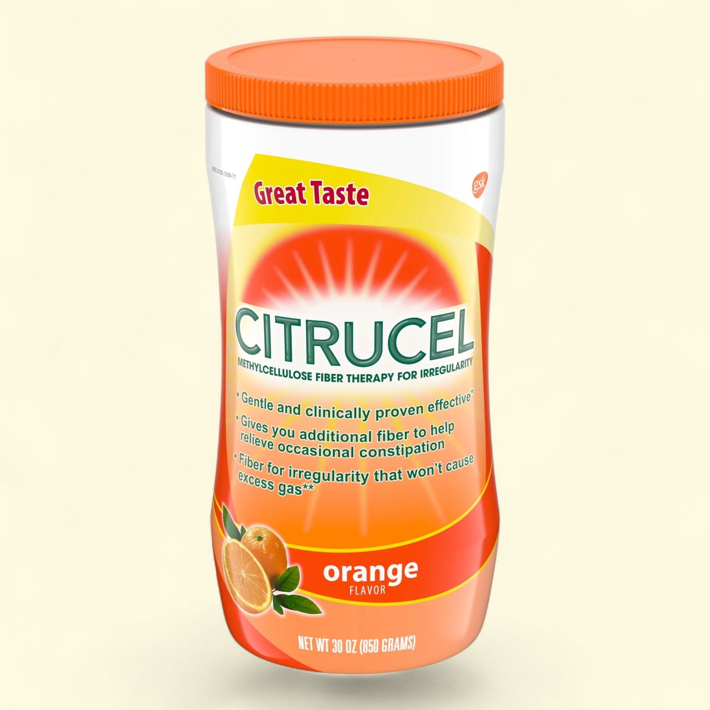Citrucel Fiber Powder, Orange Flavor - 30 Ounces