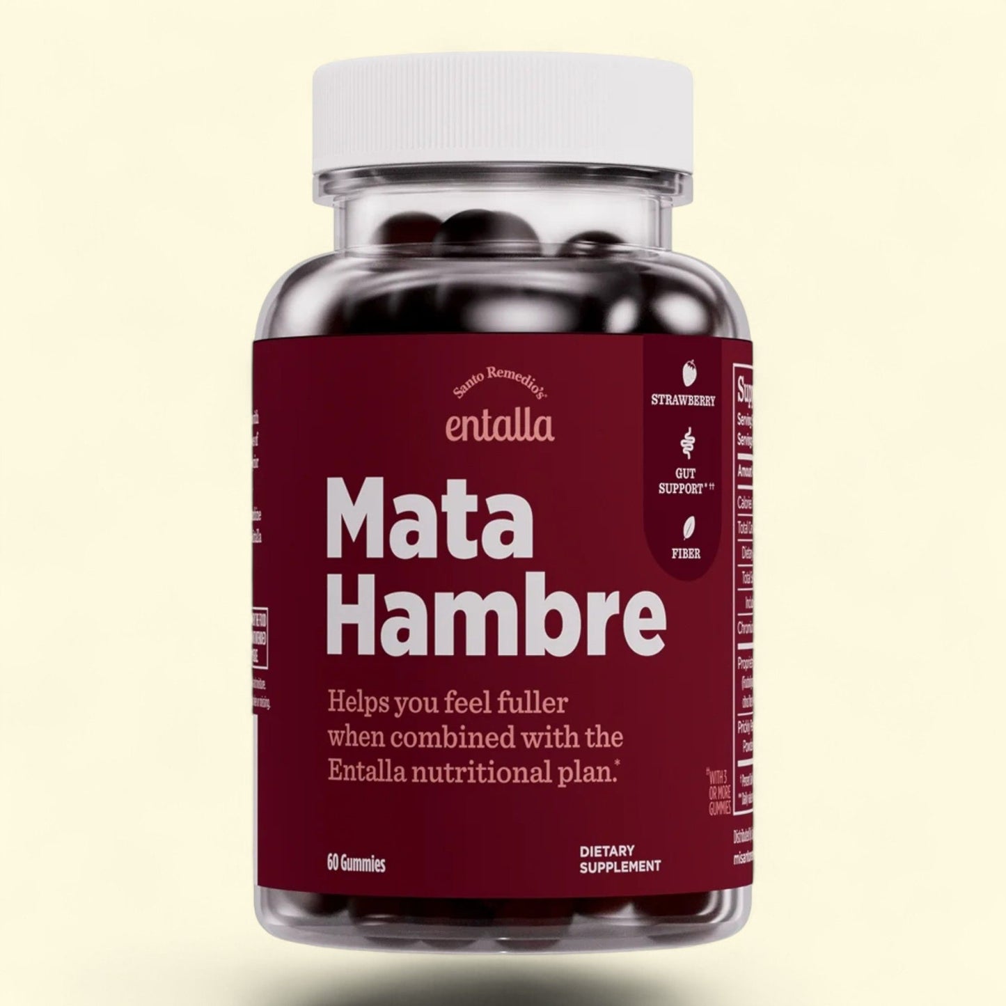 Entalla Mata Hambre, Gummy, Strawberry Flavor, Dietary Supplement