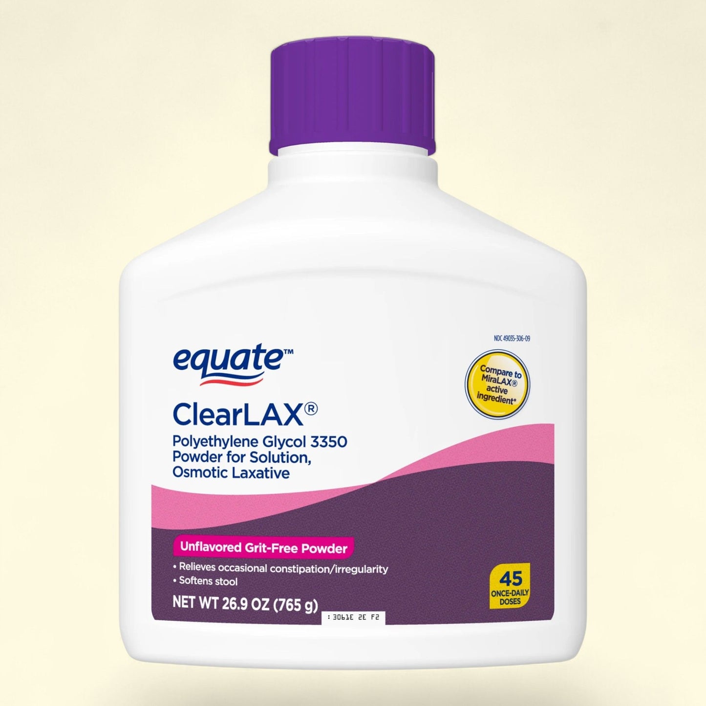 Equate ClearLAX Polyethylene Glycol 3350 Powder for Solution, 26.9 oz