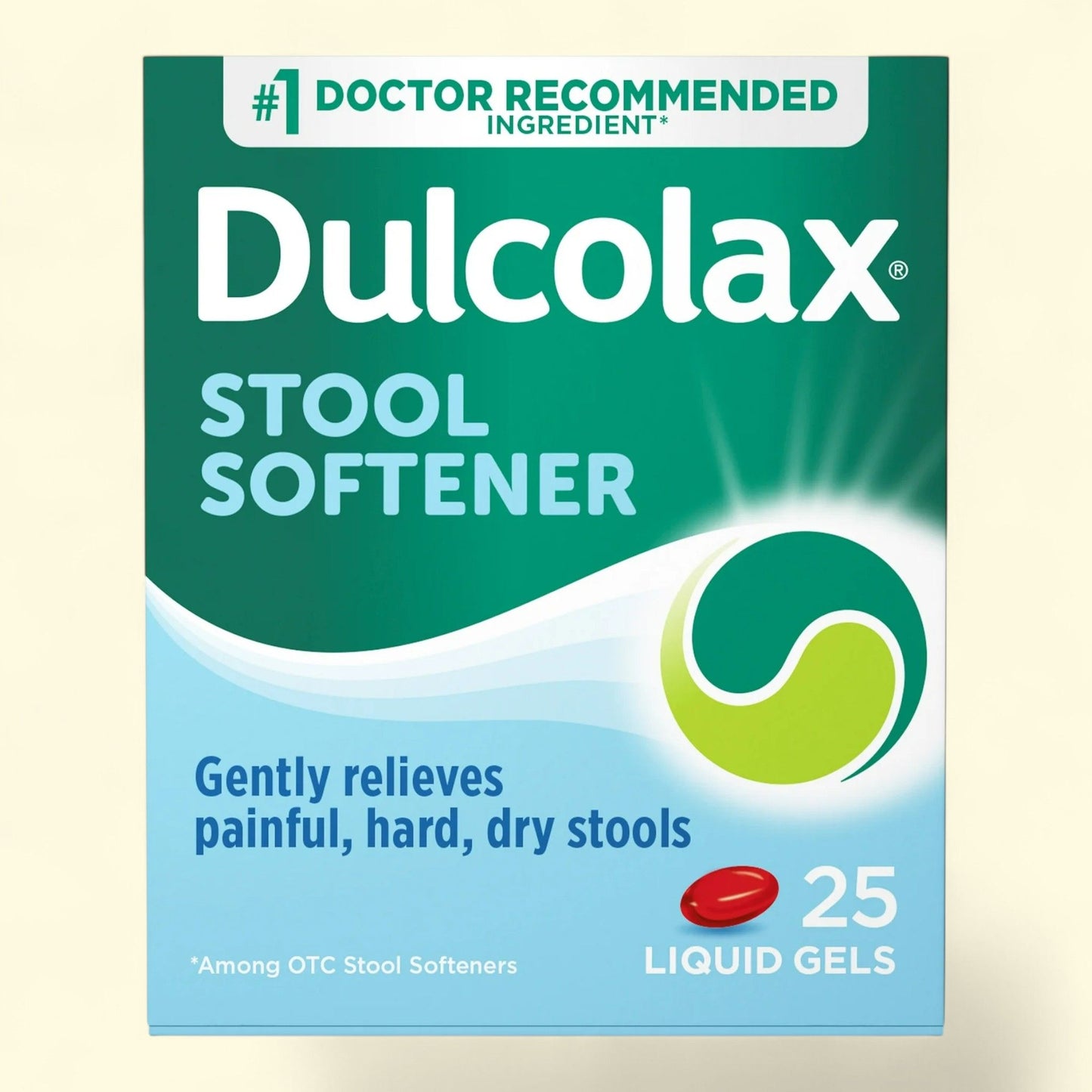 Dulcolax Stool Softener Laxative Liquid Gel Capsules, 25 Count