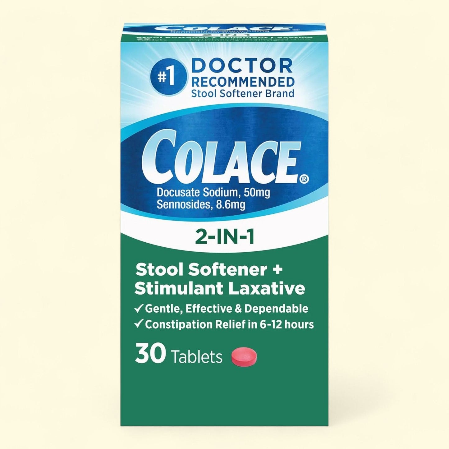 Colace Stool Softener Tablets, 100 mg, 30 ct