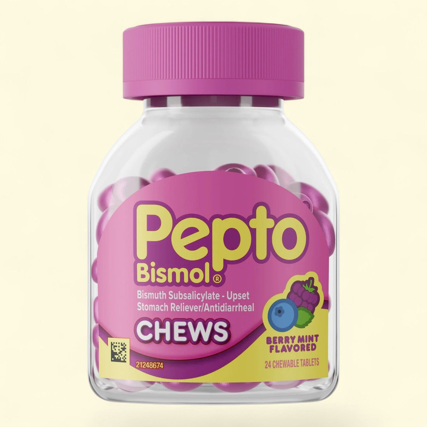 Pepto Bismol Chews, Berry Mint, 24 Count