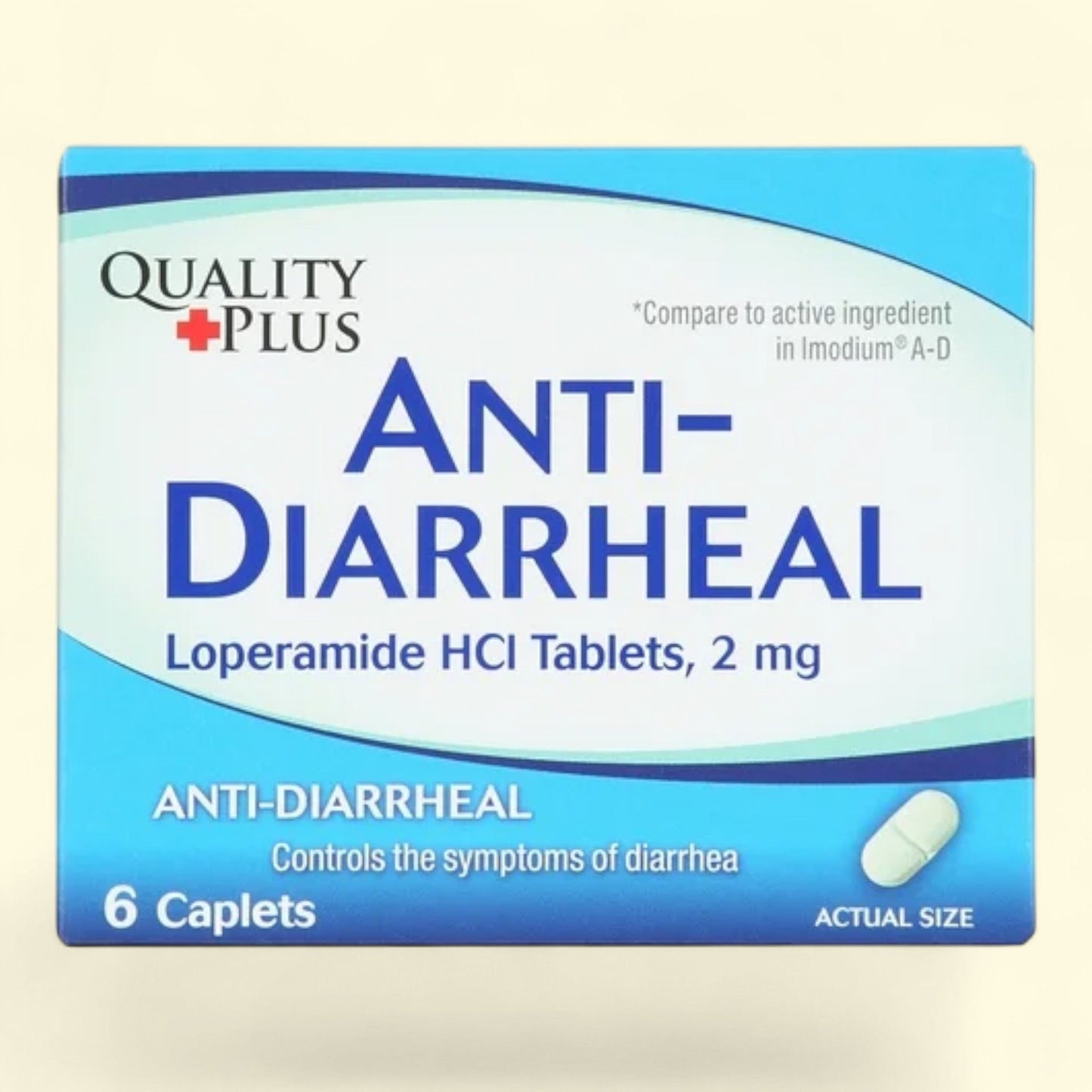 Quality Plus Loperamide HCl Diarrhea Relief Caplets, 2mg, 6 Count