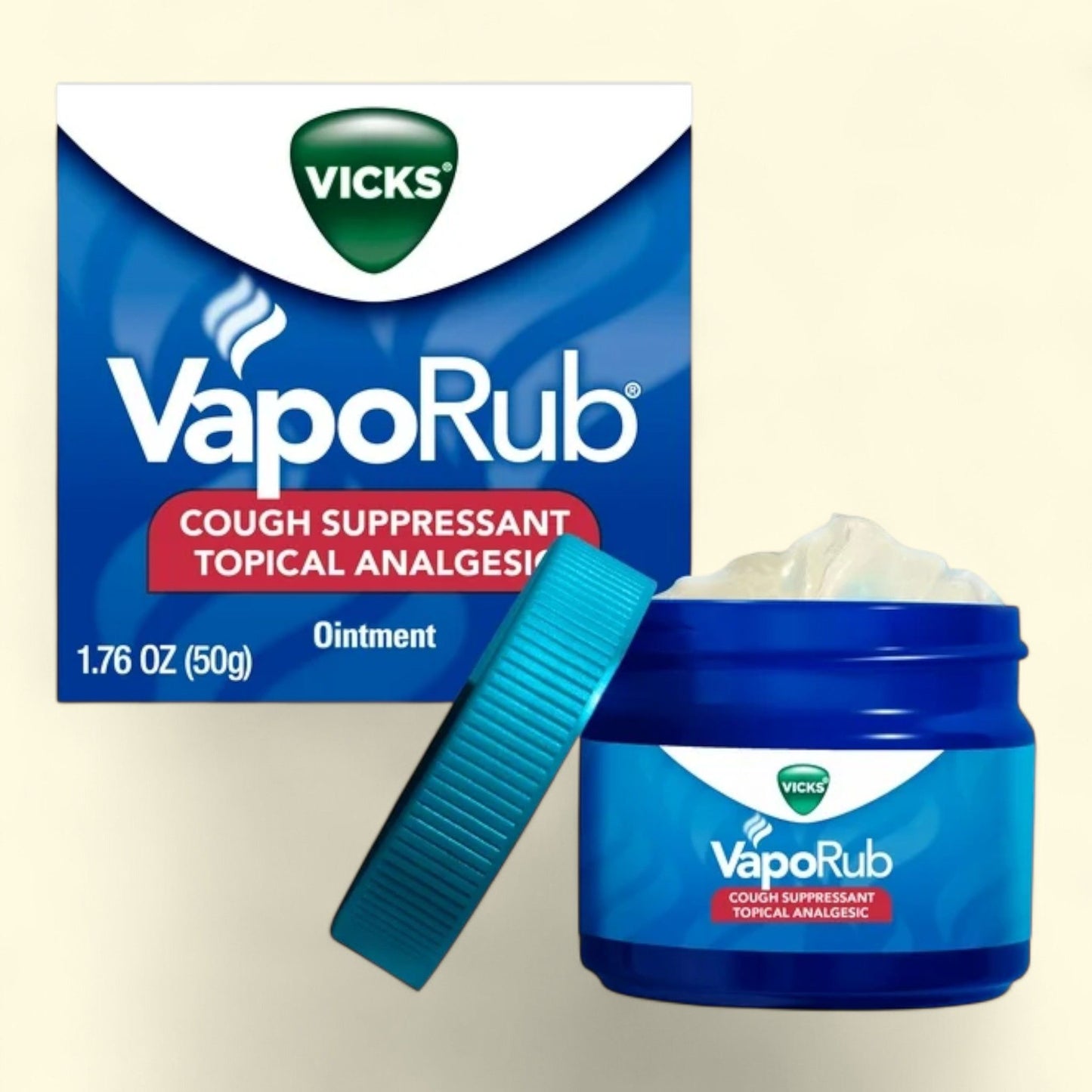 Vicks Vapo Rub, Chest Rub and Analgesic Ointment, 1.76 oz