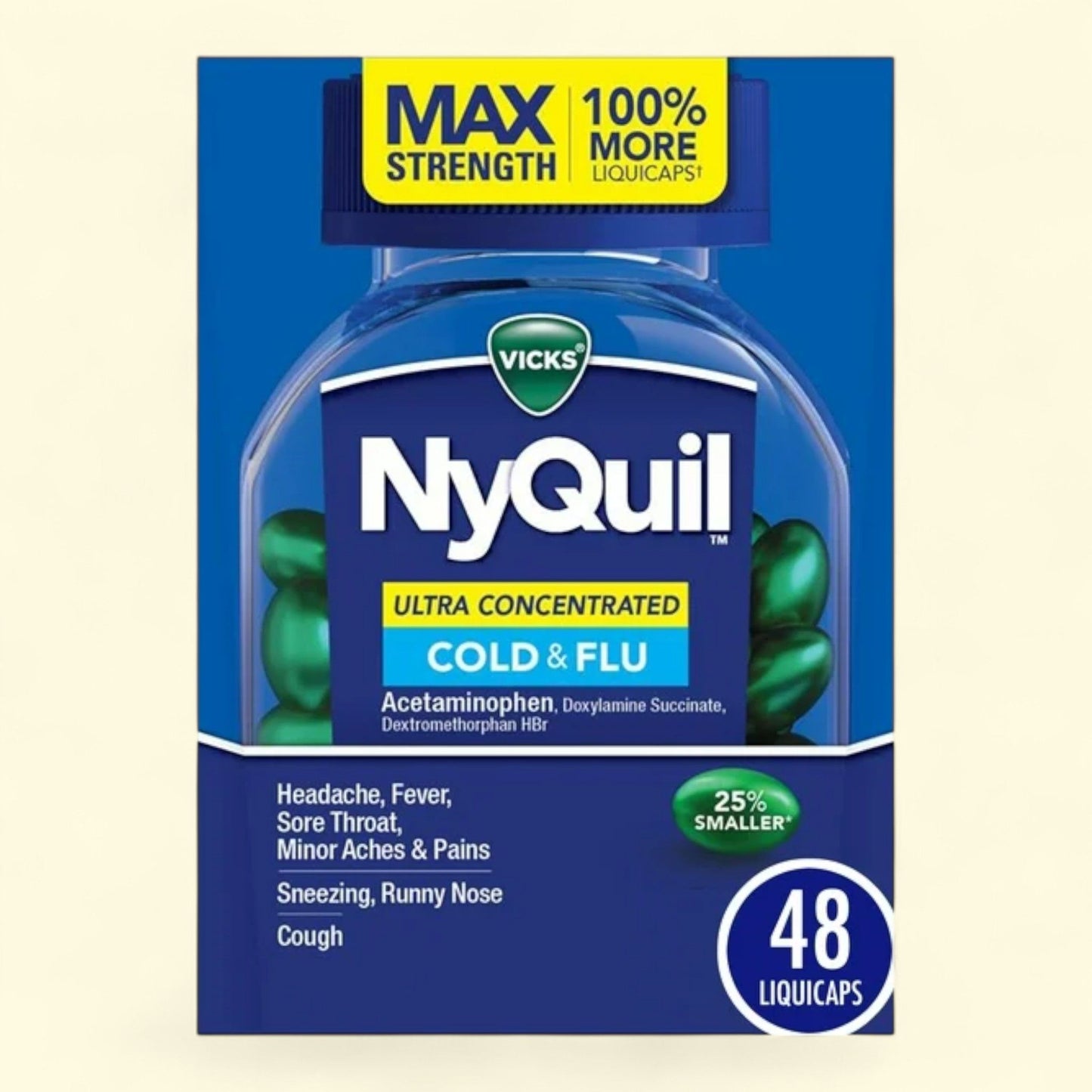 Vicks NyQuil Ultra Concentrated Liquicaps, 48 Ct