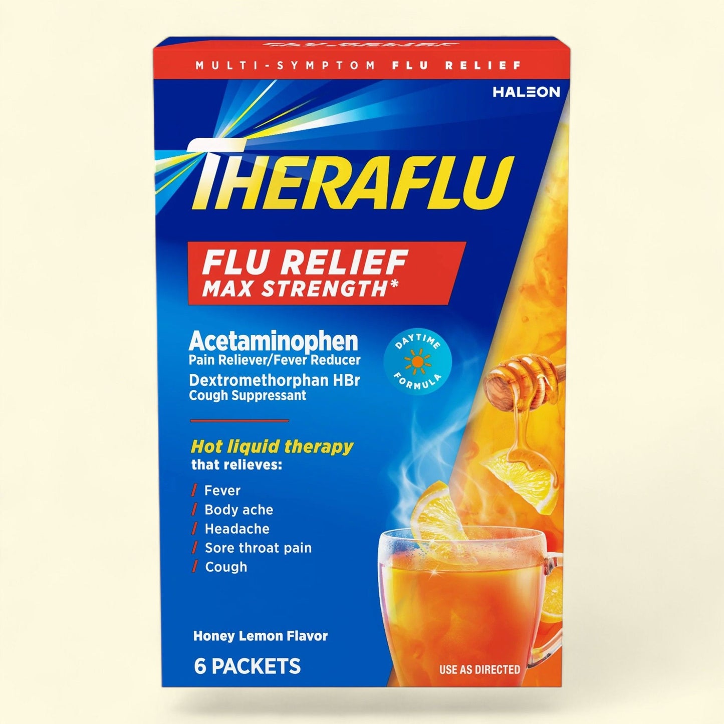 Theraflu Max Strength Cough Cold and Flu Daytime Relief, 6 Count