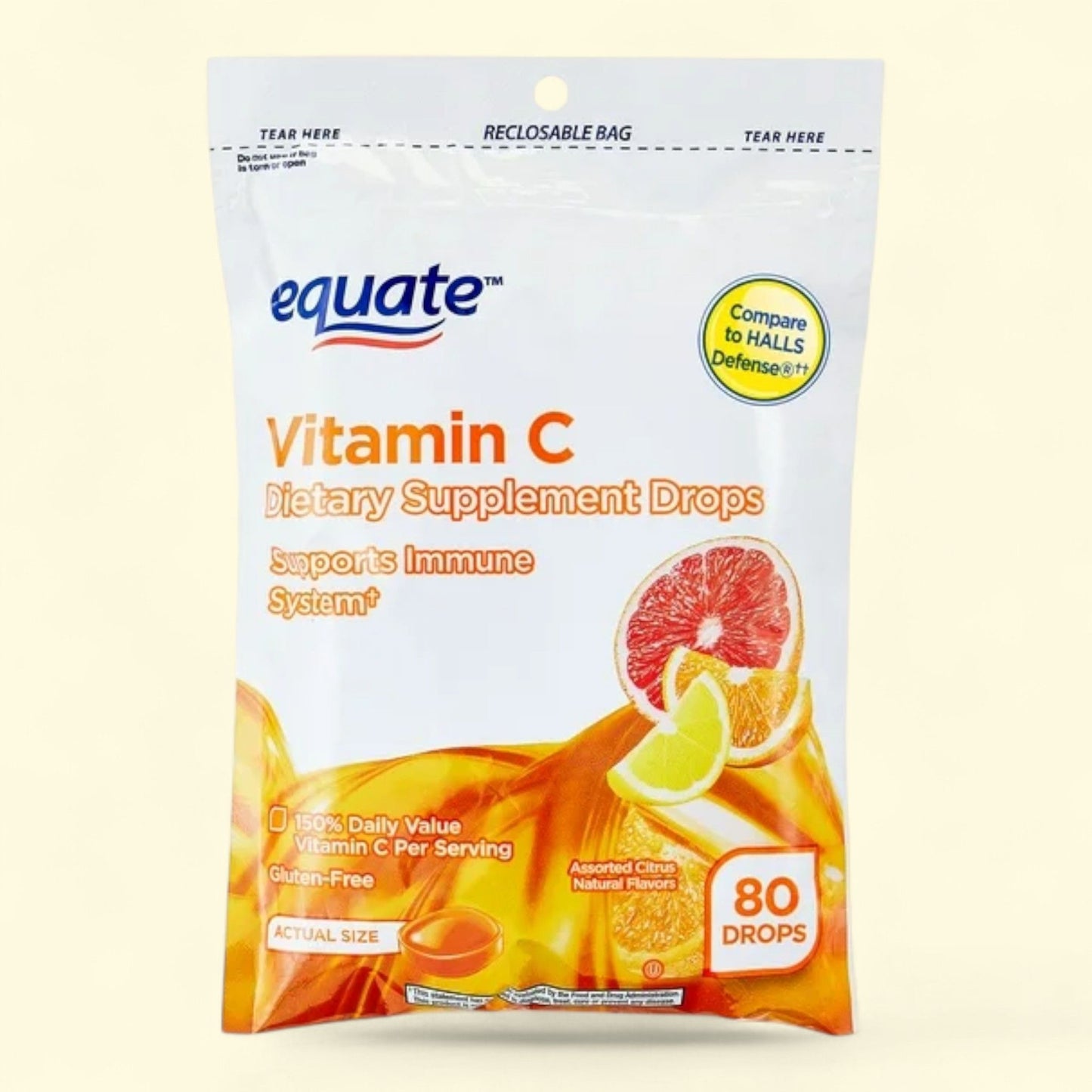 Equate Vitamin C Immune Support Supplement Drops, 80 Count