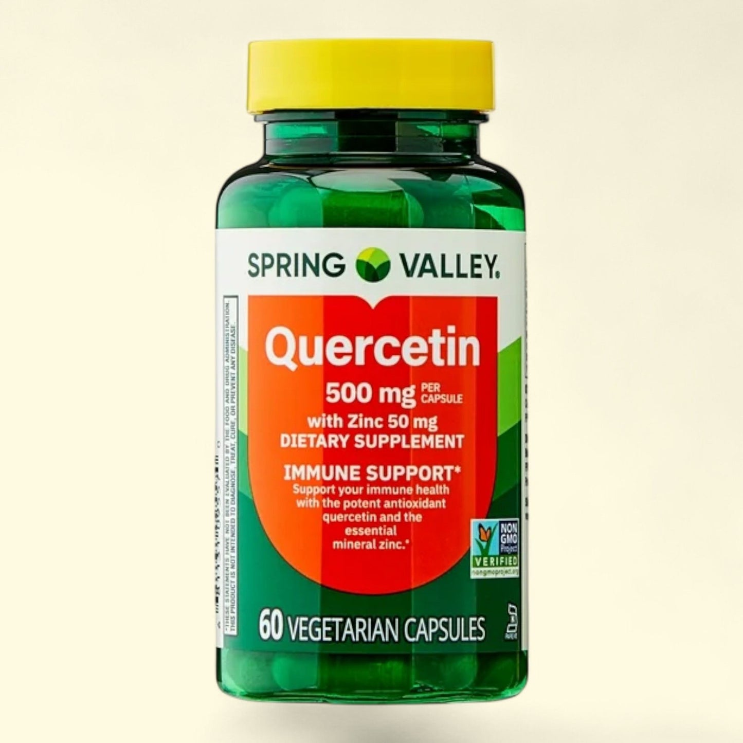 Spring Valley Quercetin Dietary Supplement Capsules, 500 mg, 60 Count.