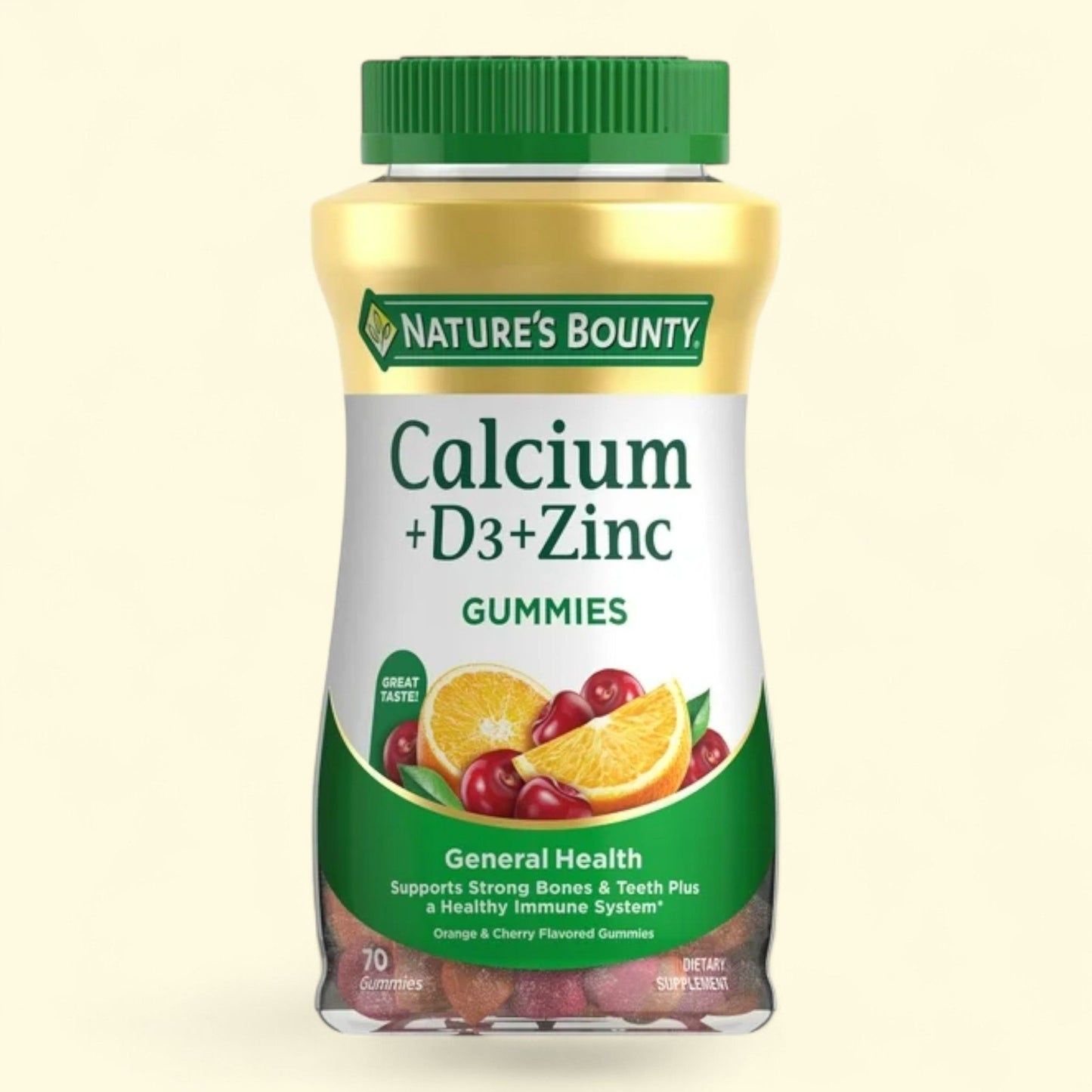 Nature's Bounty Calcium + D3 + Zinc Gummies, 500mg, 70 Count