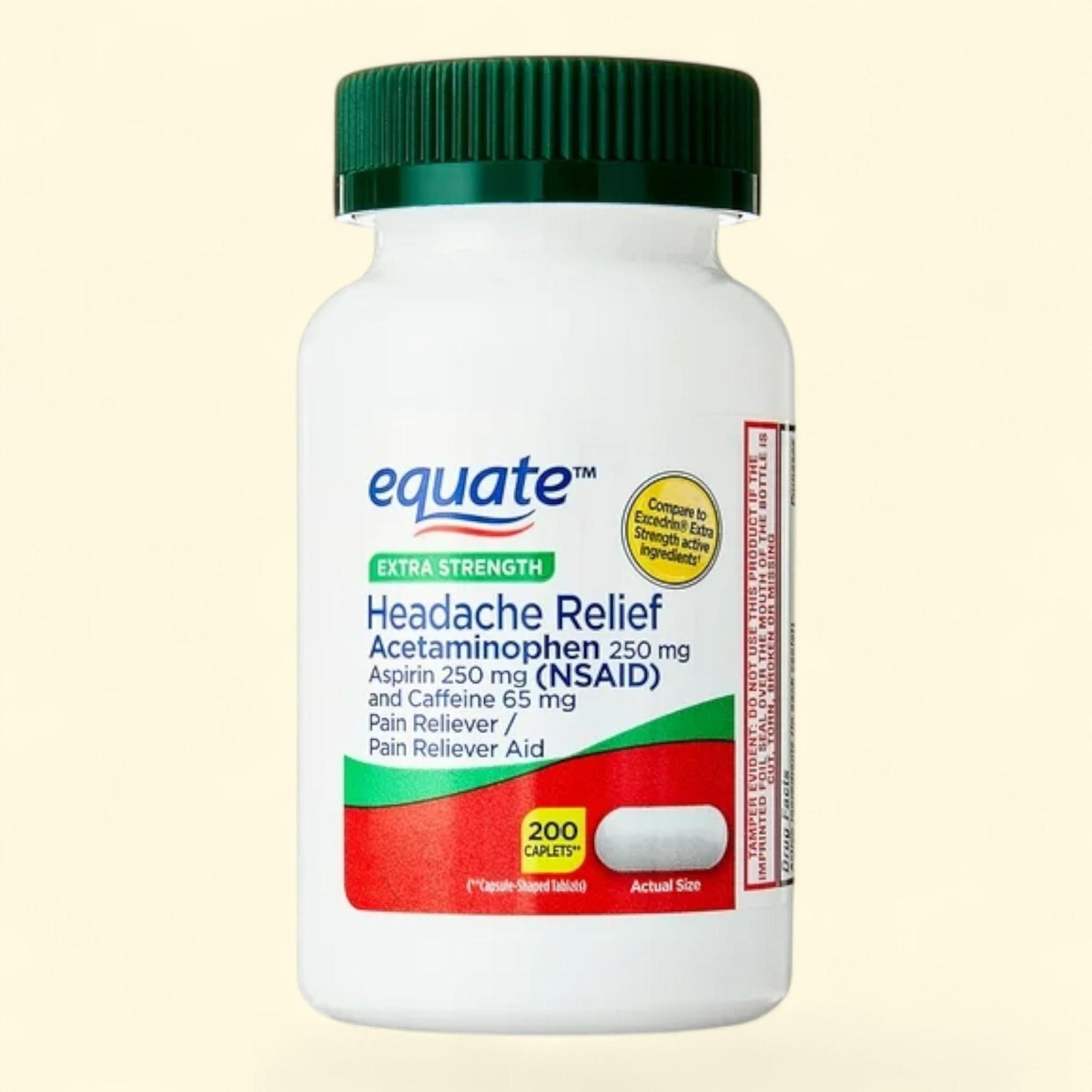 Equate Headache Relief Caplets, 200 Count