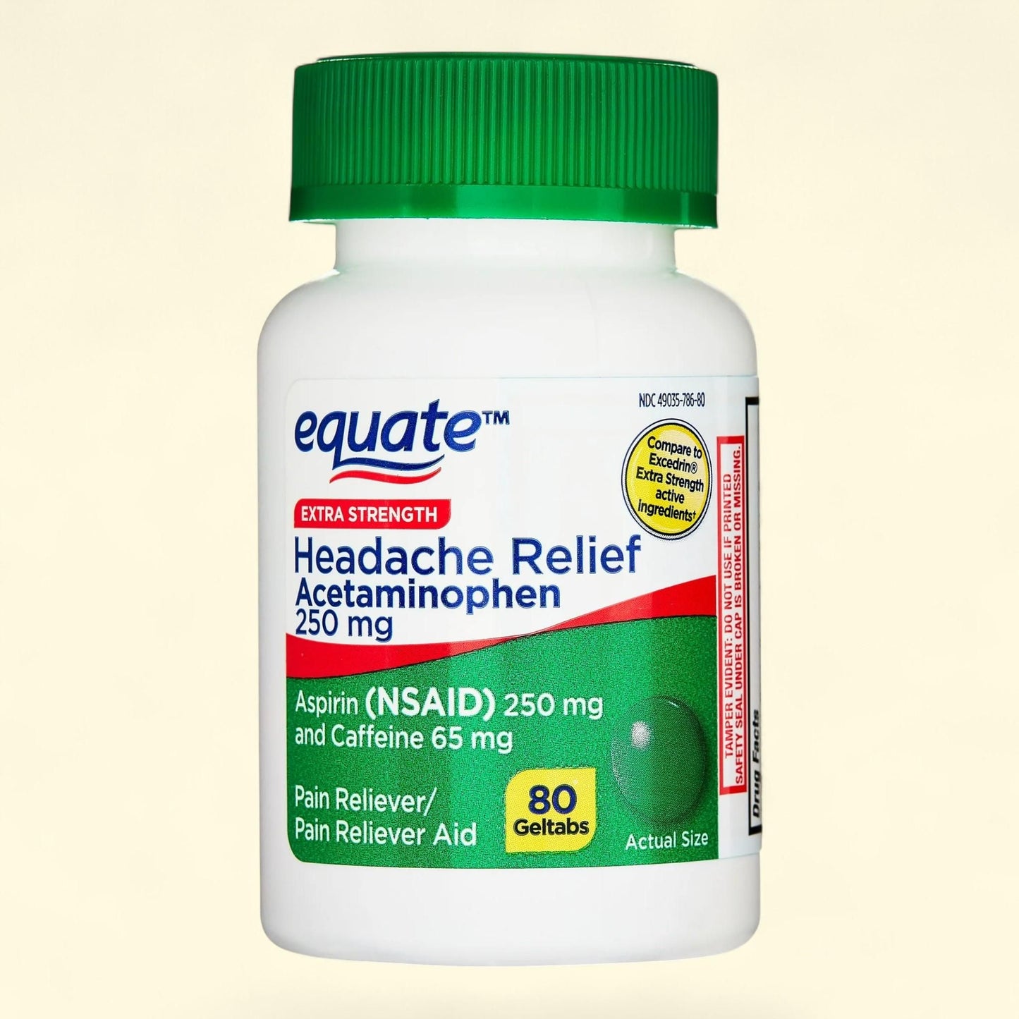 Equate Headache Relief Geltabs, 80 Count