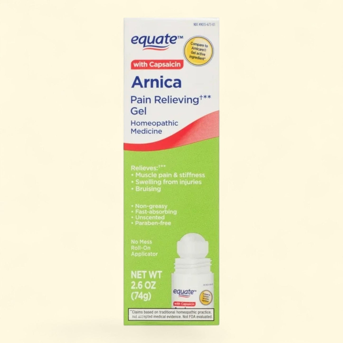 Equate Arnica Pain Relieving Gel with Capsaicin, 2.6 oz