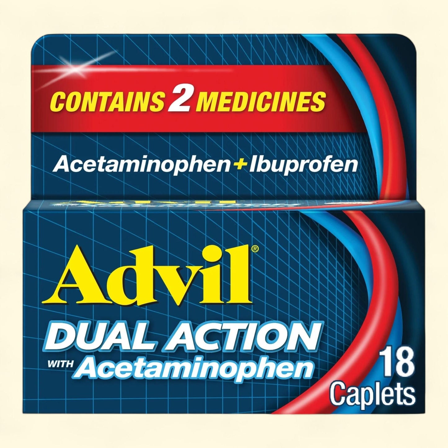 Advil Dual Action Pain Relievers, 18 Count