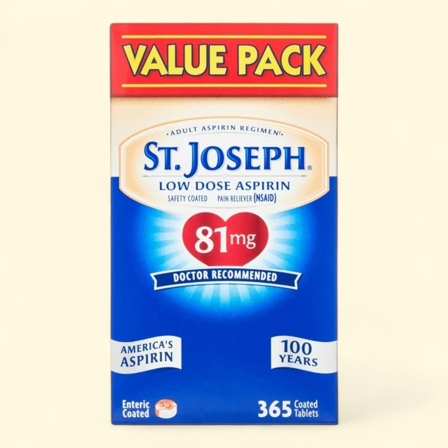 St. Joseph Aspirin, 81mg, 365 Ct