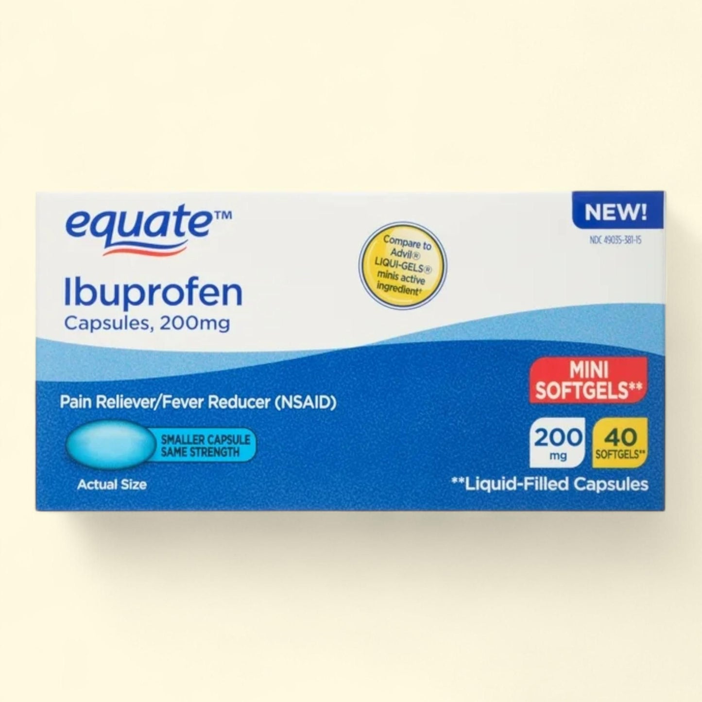 Equate Ibuprofen, 200 mg, 40 Count