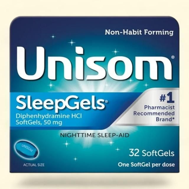 Unisom SleepGels, Sleep-Aid with 50 mg Diphenhydramine HCI, 32 ct