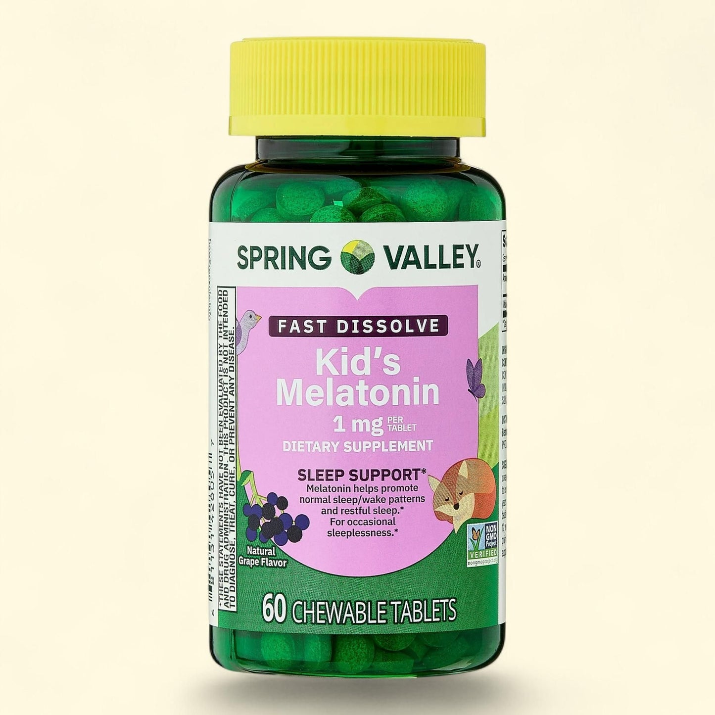 Spring Valley Kids Melatonin Chewable Tablets, 1 mg, 60 Count