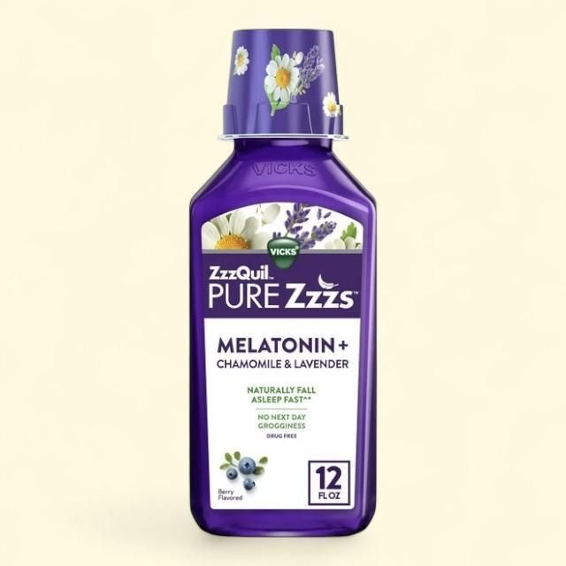 Vicks ZzzQuil Pure Zzzs Sleep Aid Melatonin Liquid, 12 Fl Oz